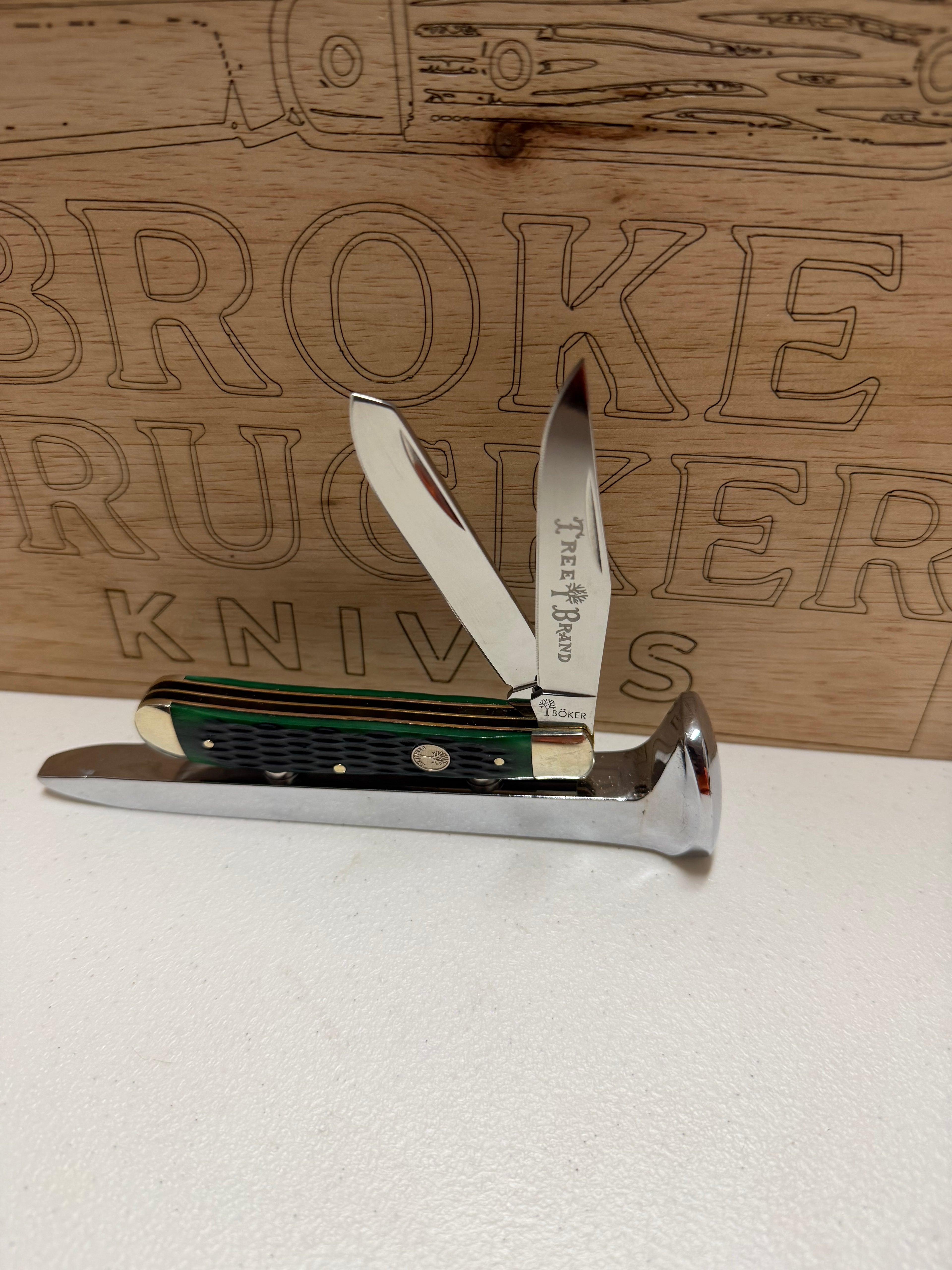 Boker Peach Seed Jig Green Bone Trappee