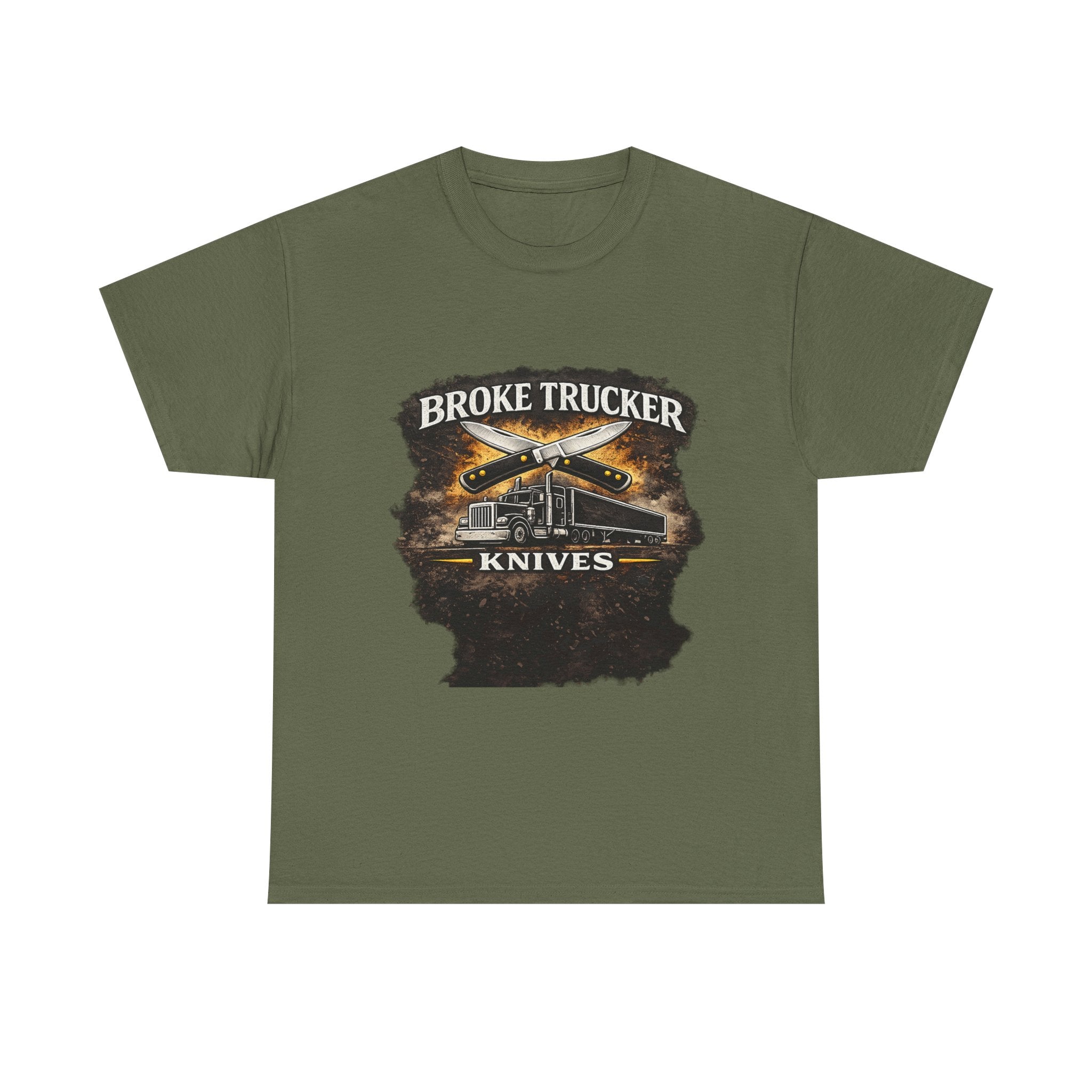 Broke Trucker Knives Tee — Vintage Trucker Knife Graphic Shirt