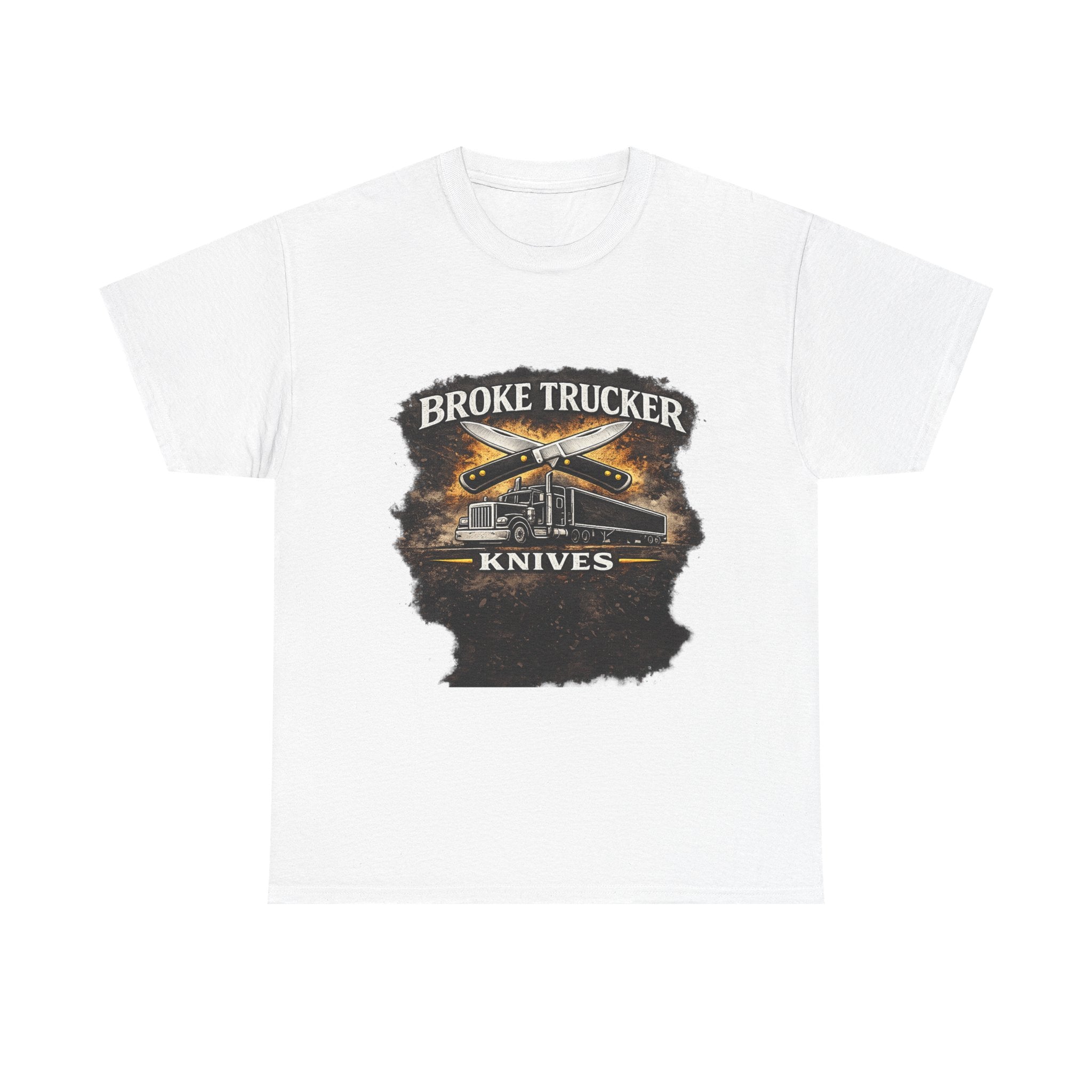 Broke Trucker Knives Tee — Vintage Trucker Knife Graphic Shirt