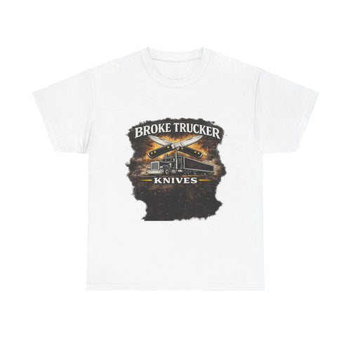 Broke Trucker Knives Tee — Vintage Trucker Knife Graphic Shirt