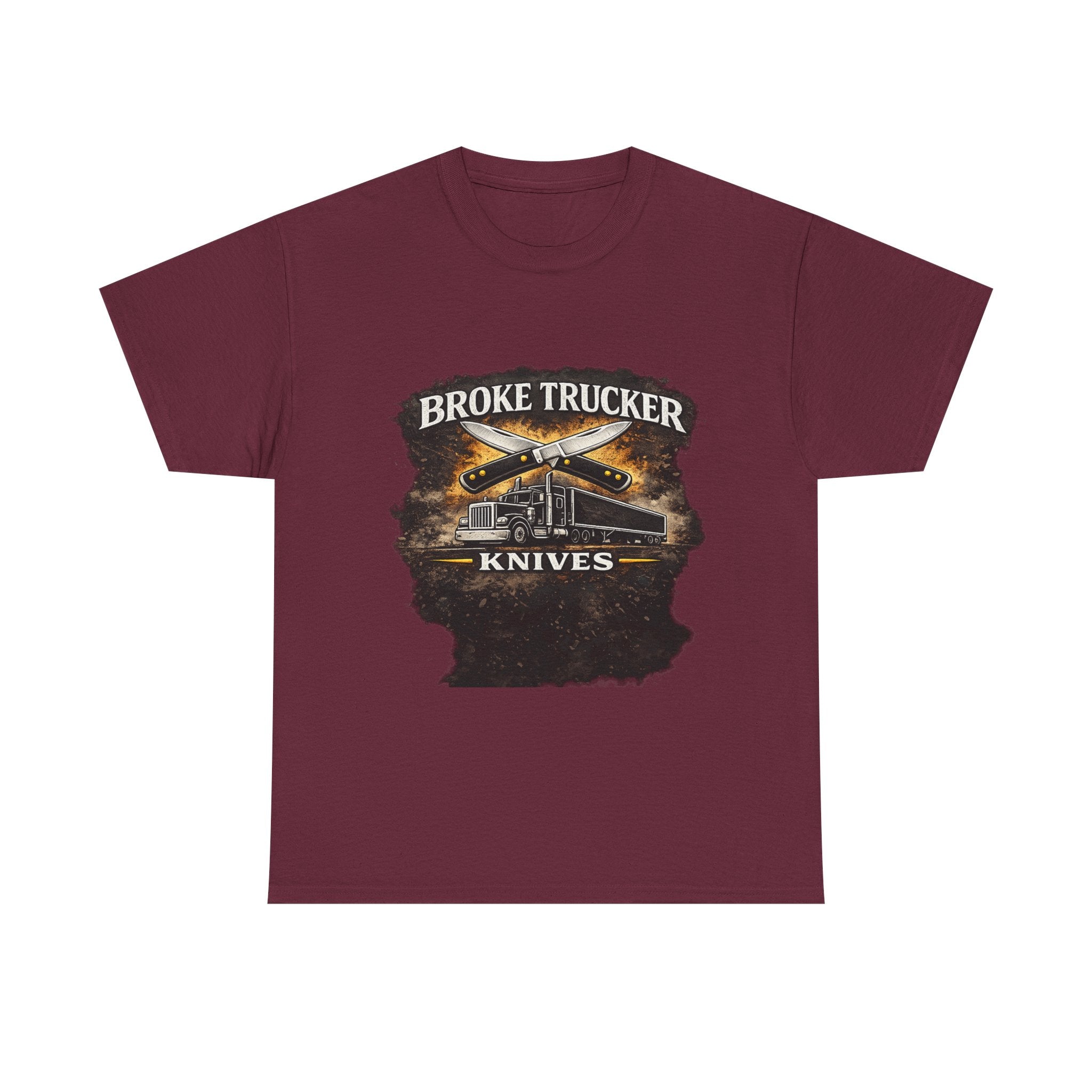 Broke Trucker Knives Tee — Vintage Trucker Knife Graphic Shirt