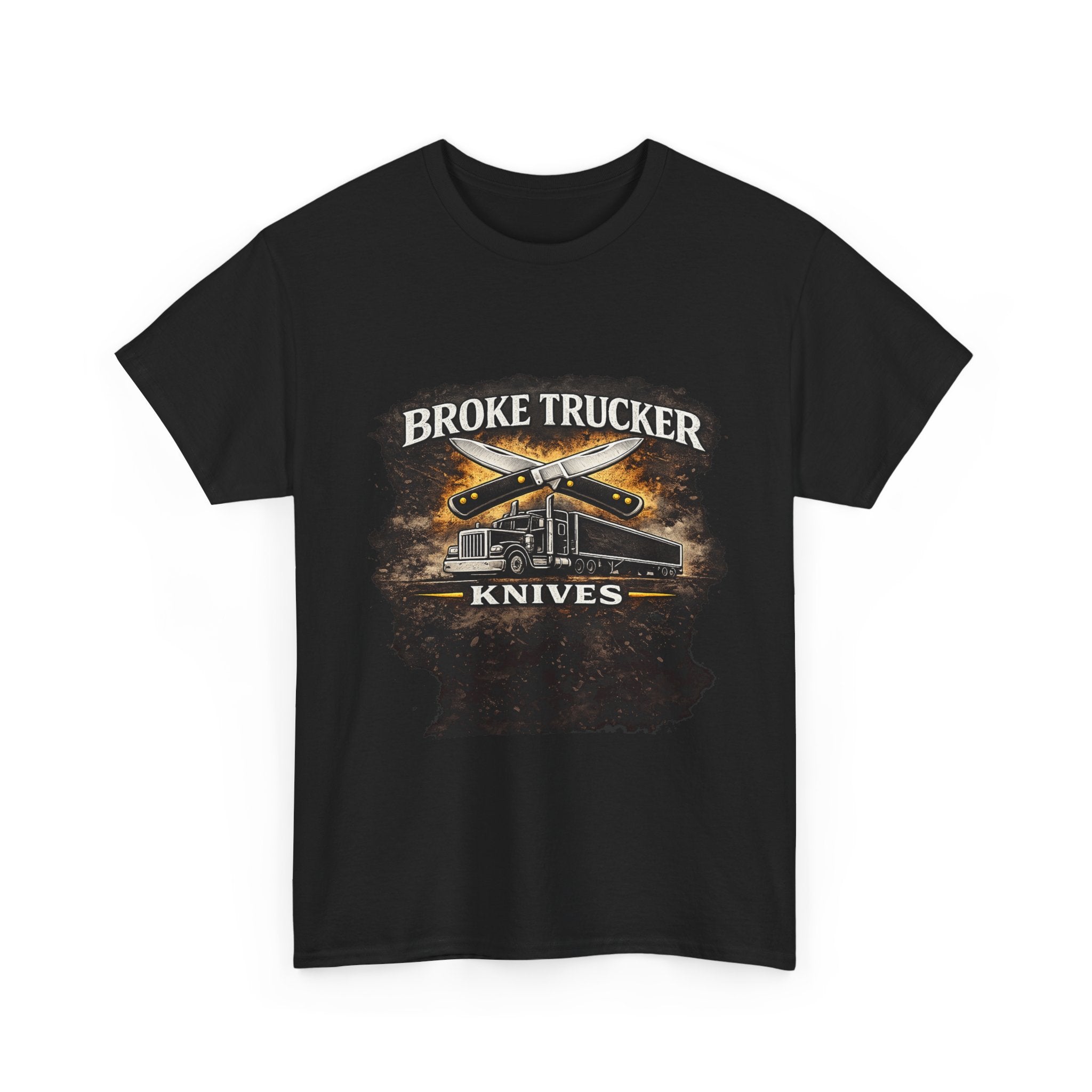 Broke Trucker Knives Tee — Vintage Trucker Knife Graphic Shirt