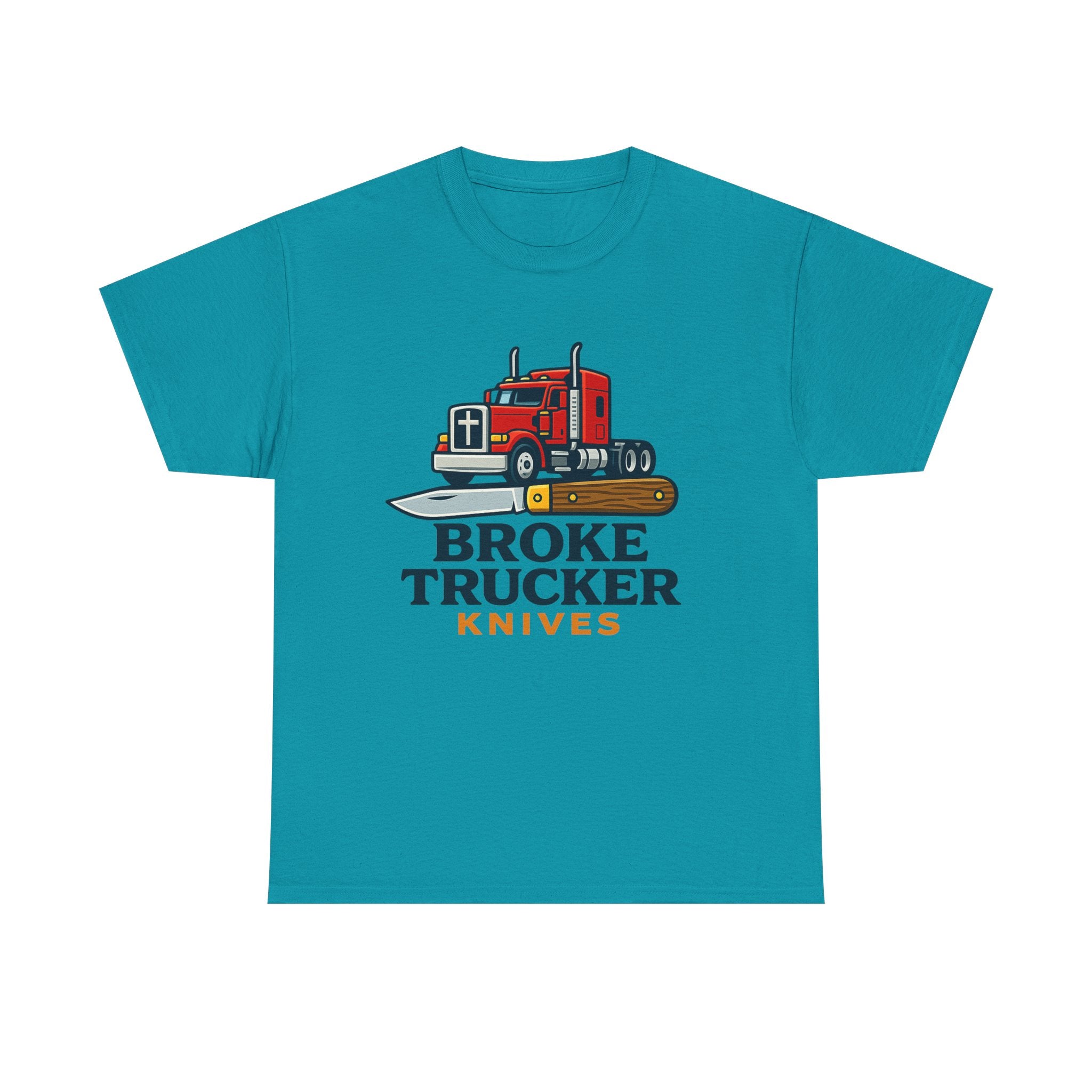 Broke Trucker Knives Truck Graphic Tee | Semi Truck Knife Logo T-Shirt