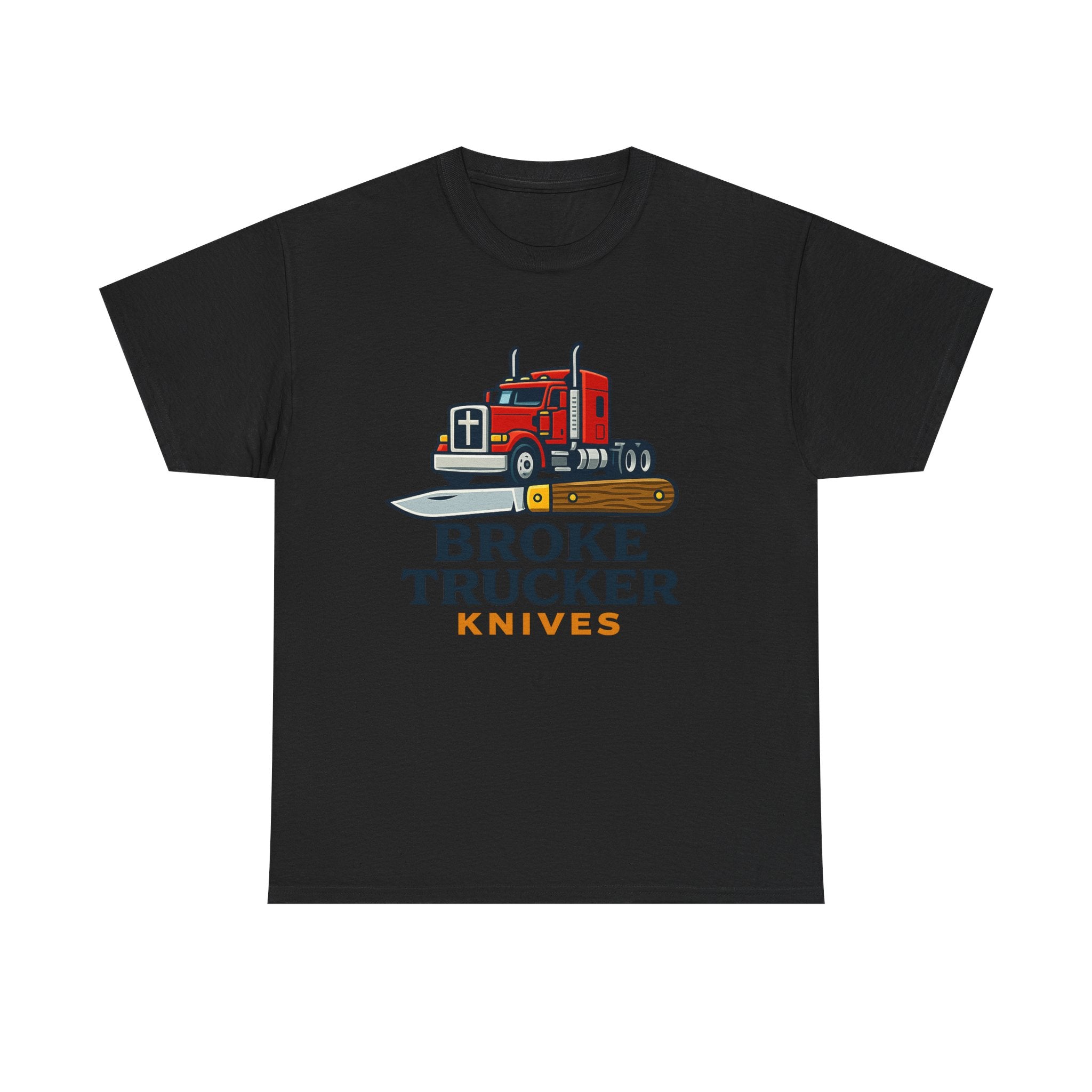 Broke Trucker Knives Truck Graphic Tee | Semi Truck Knife Logo T-Shirt