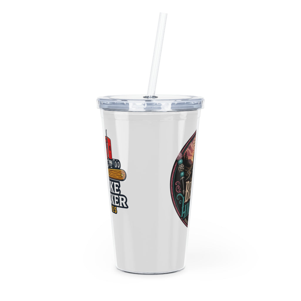 Truck Driver Tumbler with Straw — "Broke Trucker" Logo Travel Cup