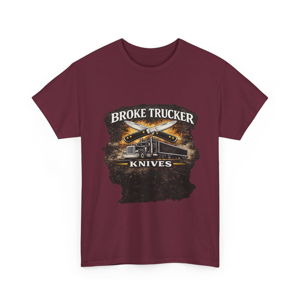 Broke Trucker Knives Tee — Vintage Trucker Knife Graphic Shirt