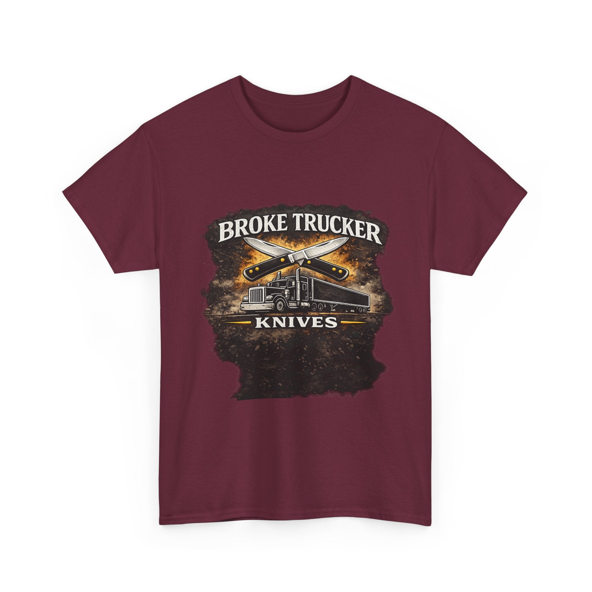 Broke Trucker Knives Tee — Vintage Trucker Knife Graphic Shirt