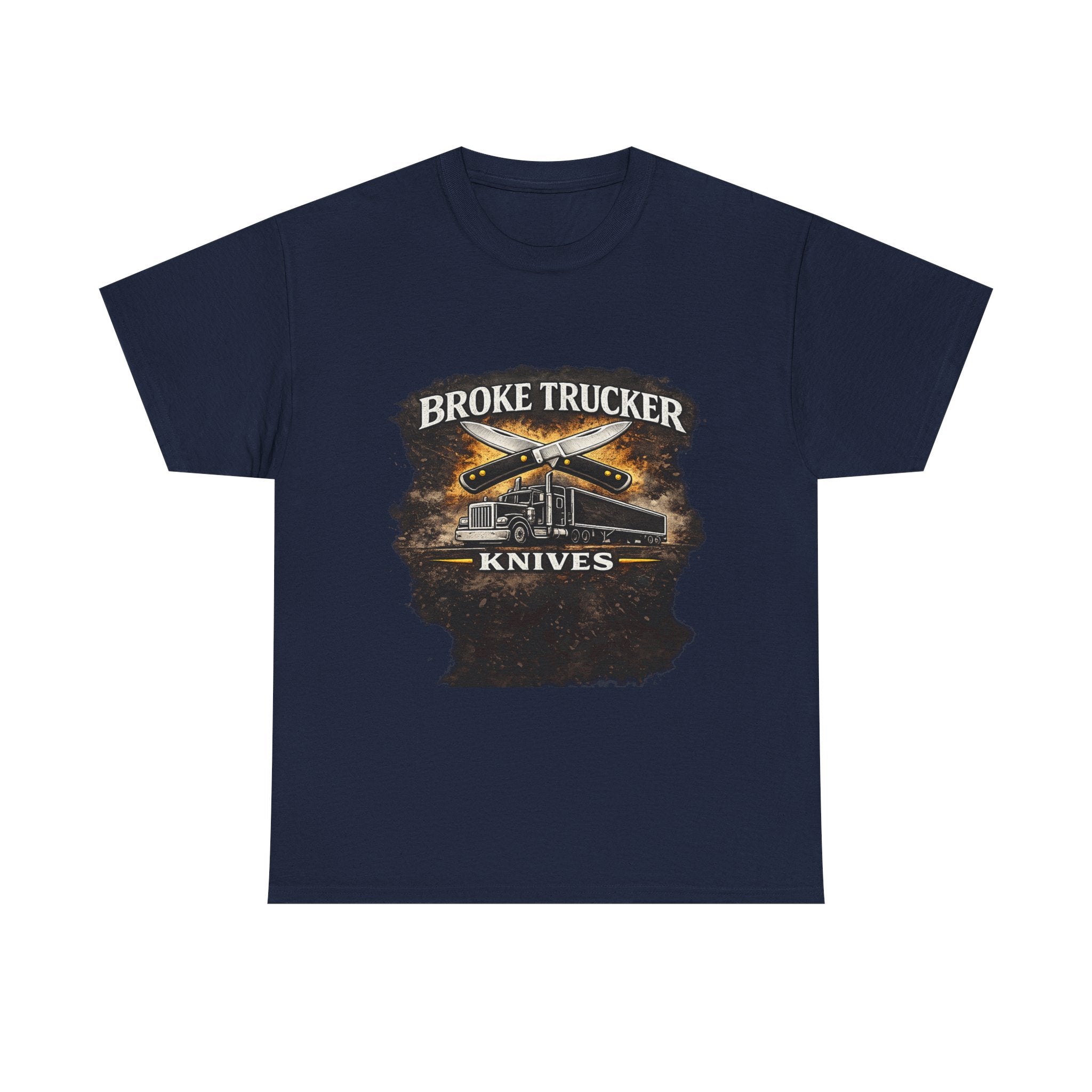 Broke Trucker Knives Tee — Vintage Trucker Knife Graphic Shirt