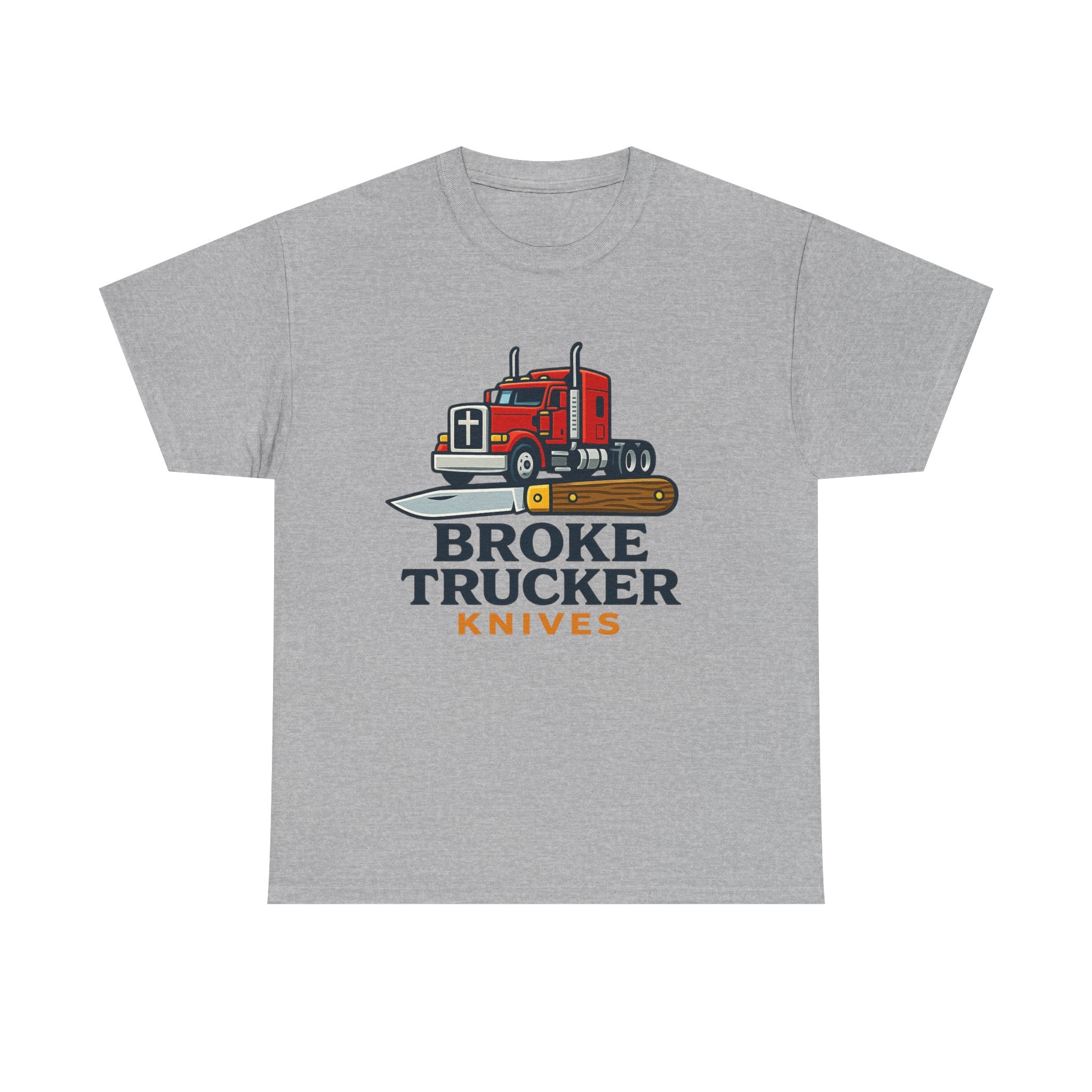 Broke Trucker Knives Truck Graphic Tee | Semi Truck Knife Logo T-Shirt