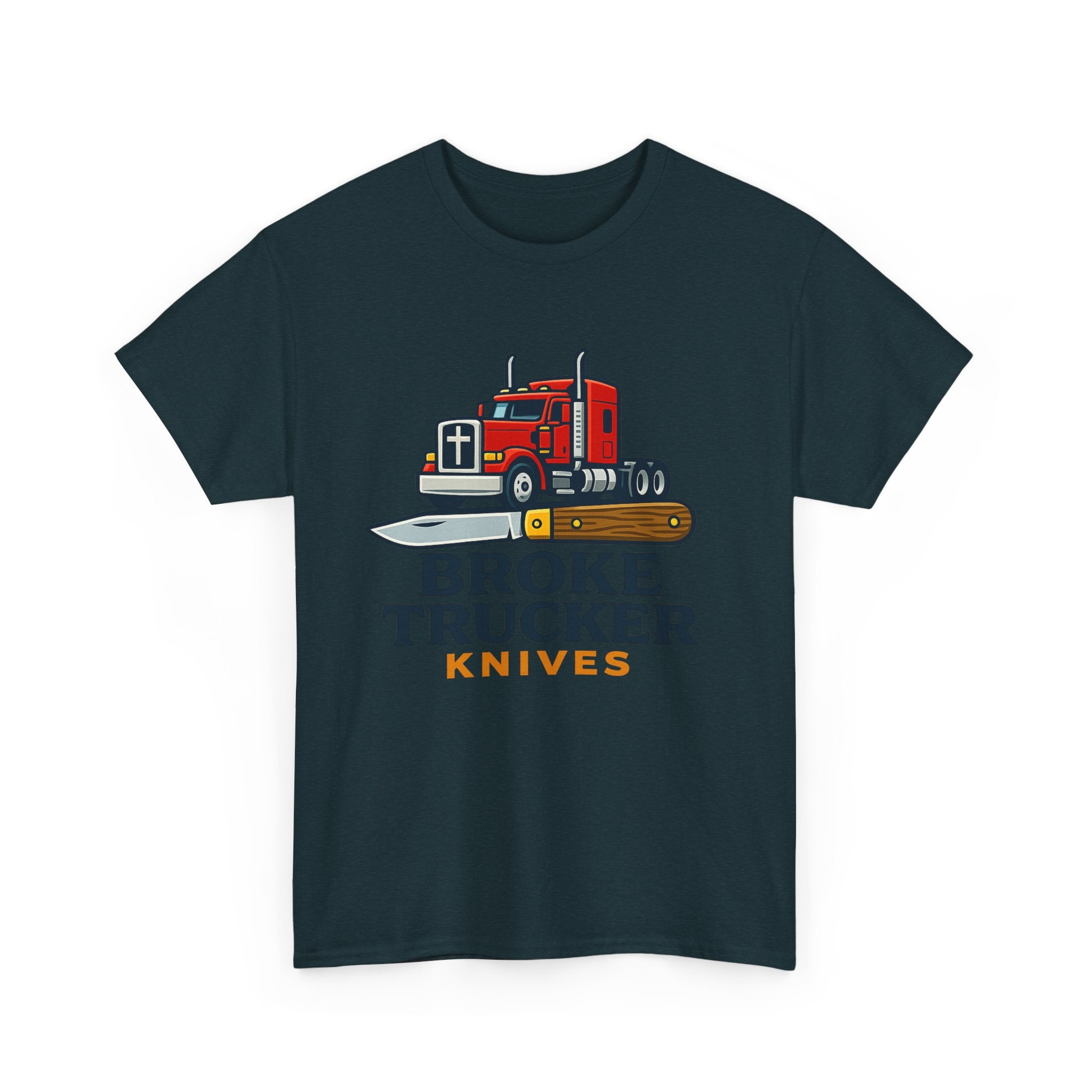 Broke Trucker Knives Truck Graphic Tee | Semi Truck Knife Logo T-Shirt
