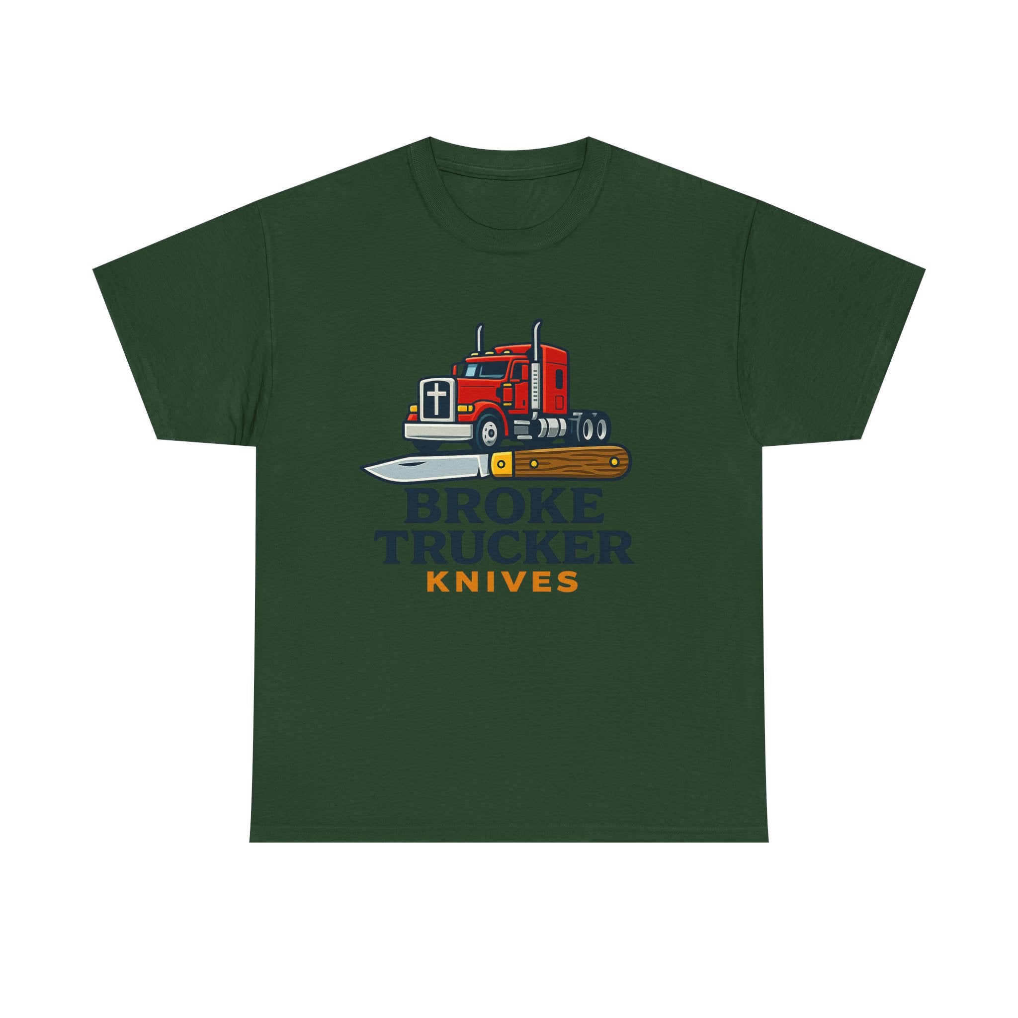 Broke Trucker Knives Truck Graphic Tee | Semi Truck Knife Logo T-Shirt