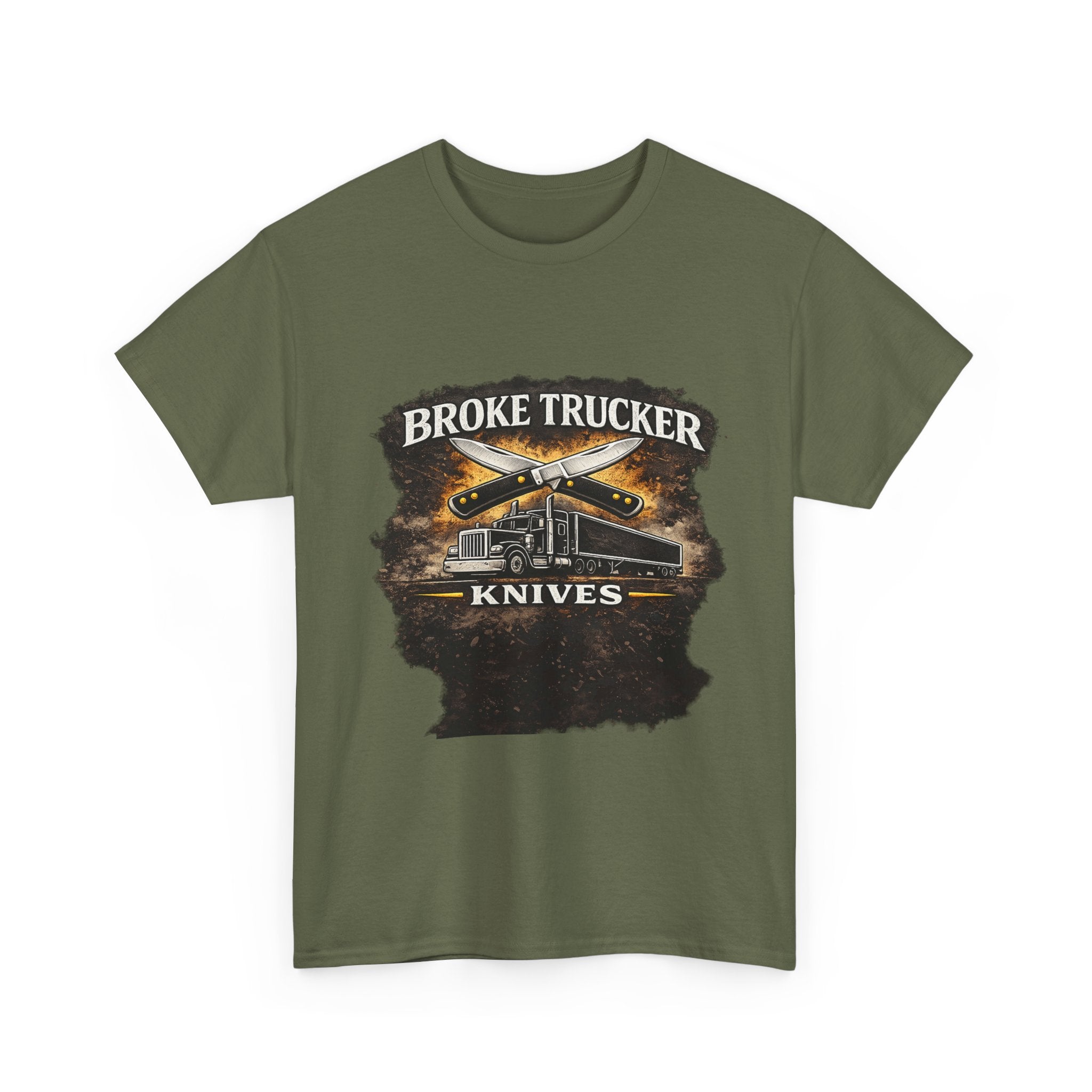 Broke Trucker Knives Tee — Vintage Trucker Knife Graphic Shirt