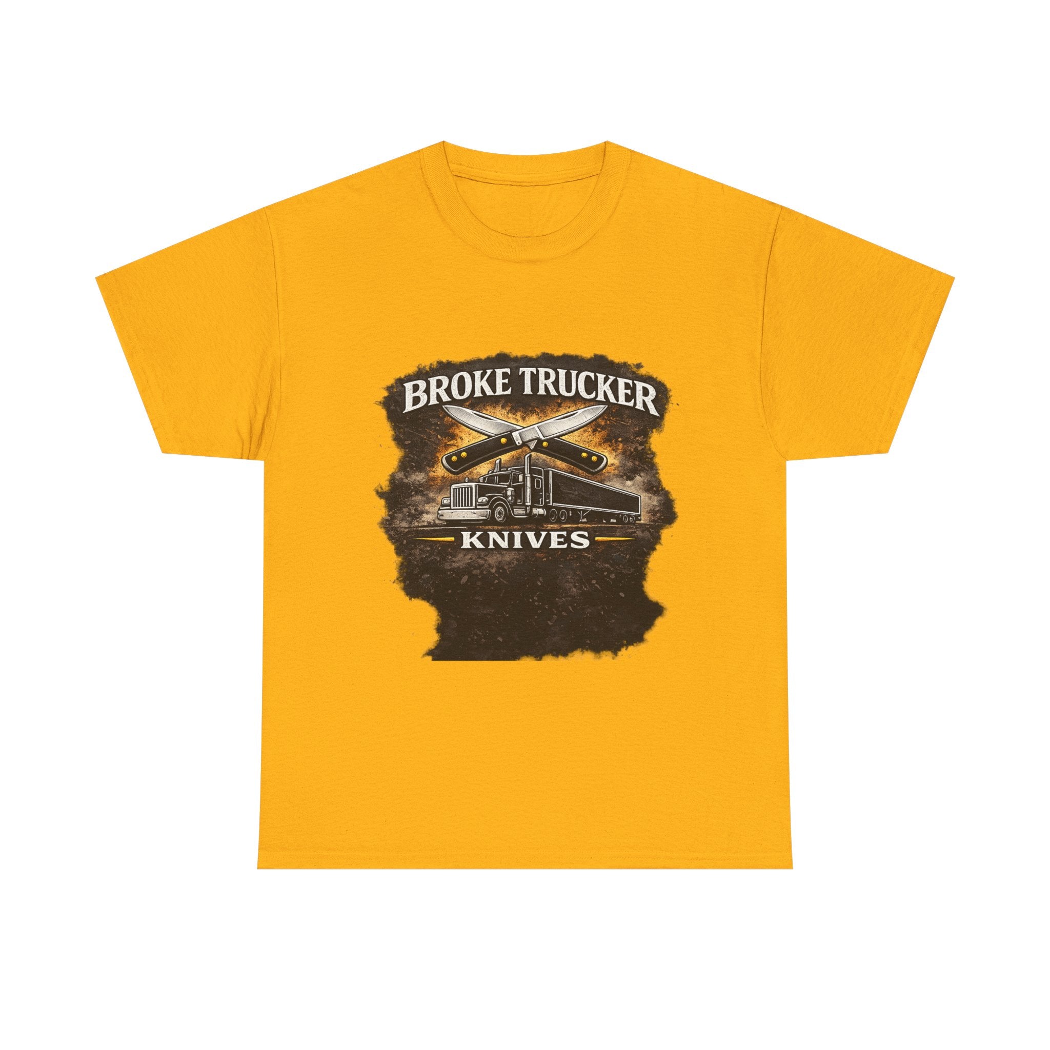 Broke Trucker Knives Tee — Vintage Trucker Knife Graphic Shirt
