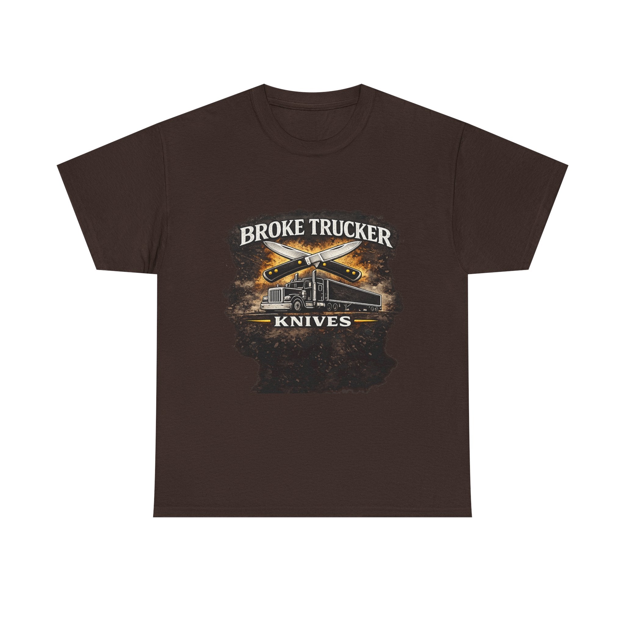 Broke Trucker Knives Tee — Vintage Trucker Knife Graphic Shirt