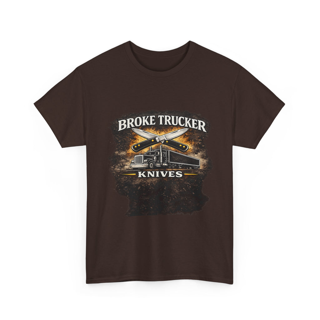 Broke Trucker Knives Tee — Vintage Trucker Knife Graphic Shirt