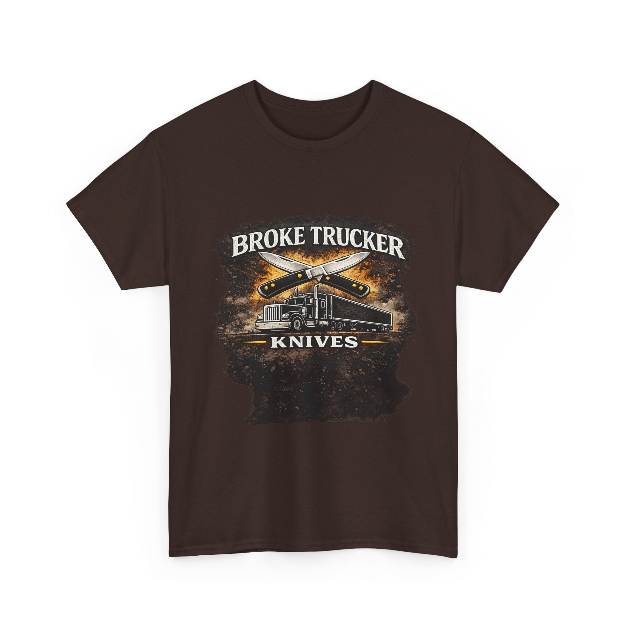 Broke Trucker Knives Tee — Vintage Trucker Knife Graphic Shirt
