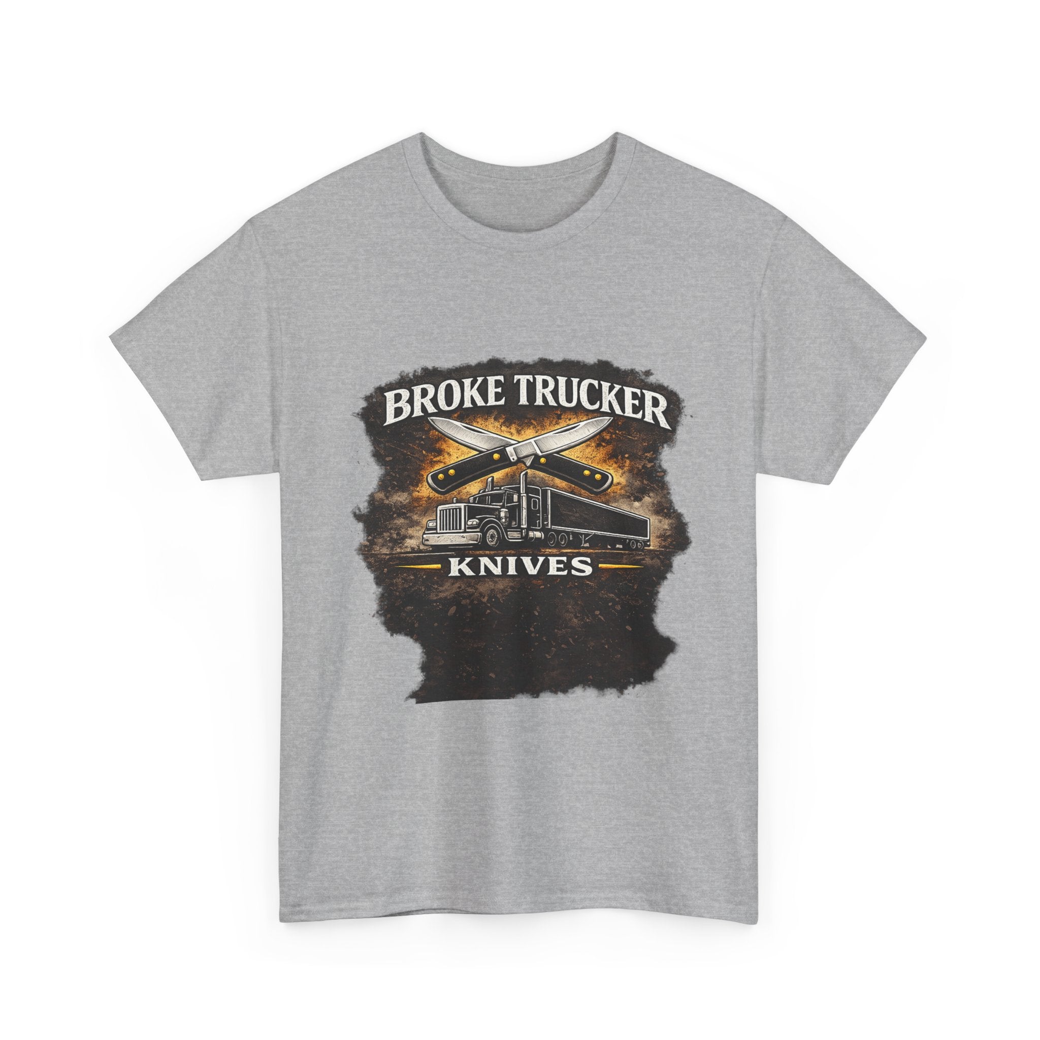 Broke Trucker Knives Tee — Vintage Trucker Knife Graphic Shirt