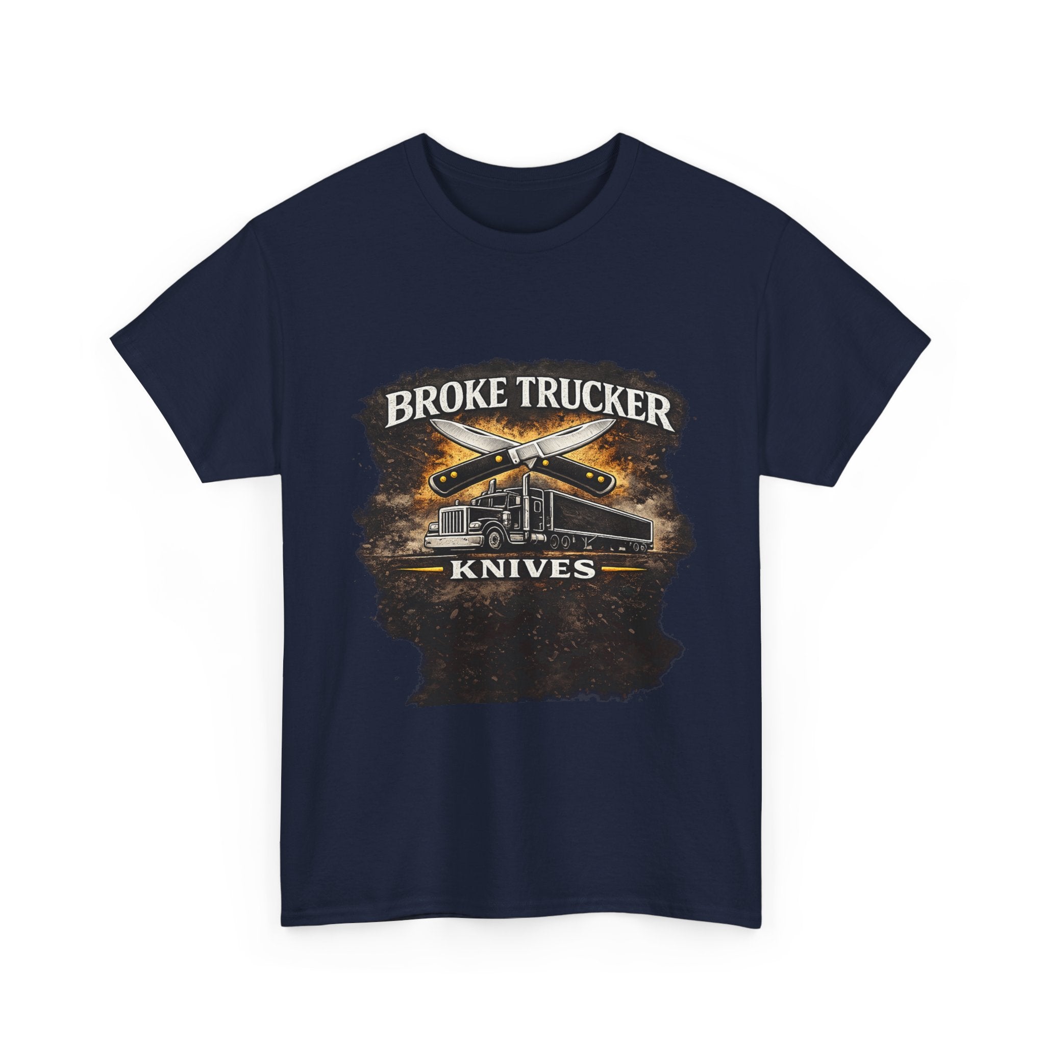 Broke Trucker Knives Tee — Vintage Trucker Knife Graphic Shirt