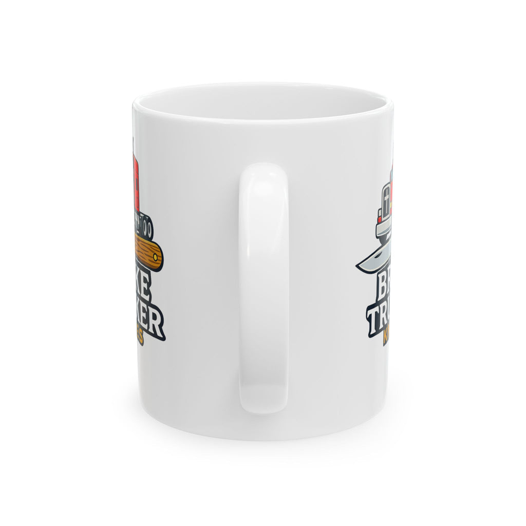 Biking Trucker Mug — Retro Bicycle Helmet & Cap Ceramic Coffee Cup (11oz, 15oz)