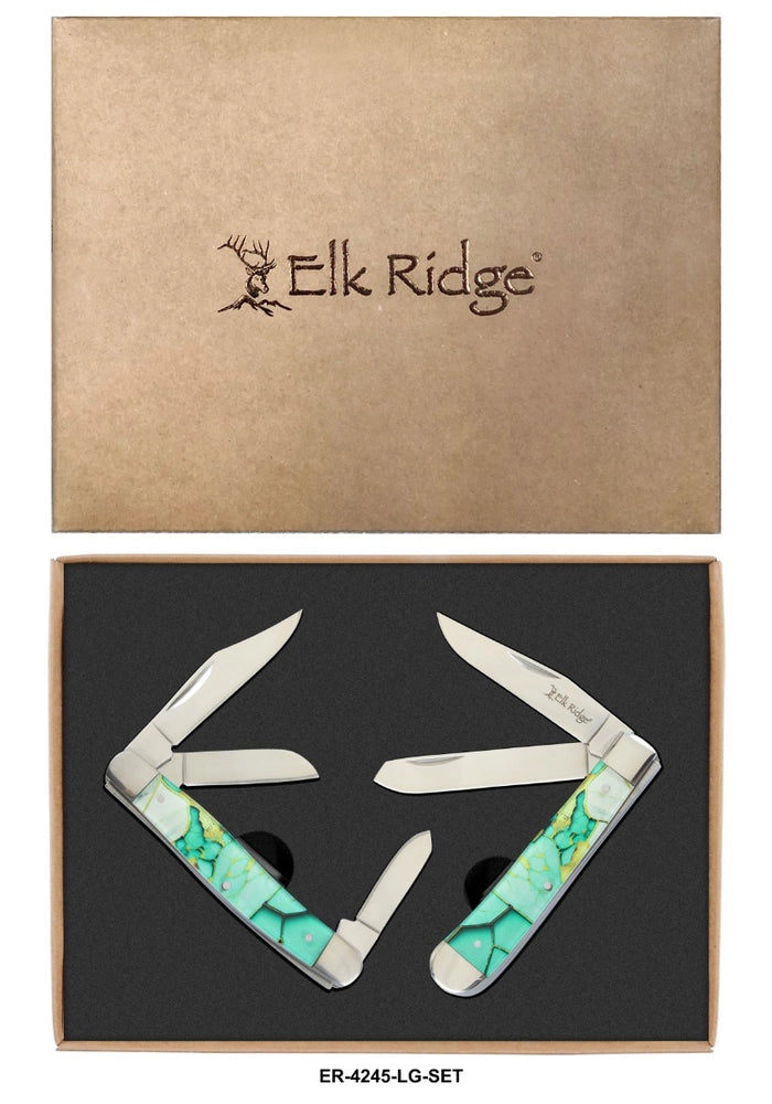 ELK RIDGE - FOLDING KNIFE - GENTLEMAN'S KNIFE - GIFT SET