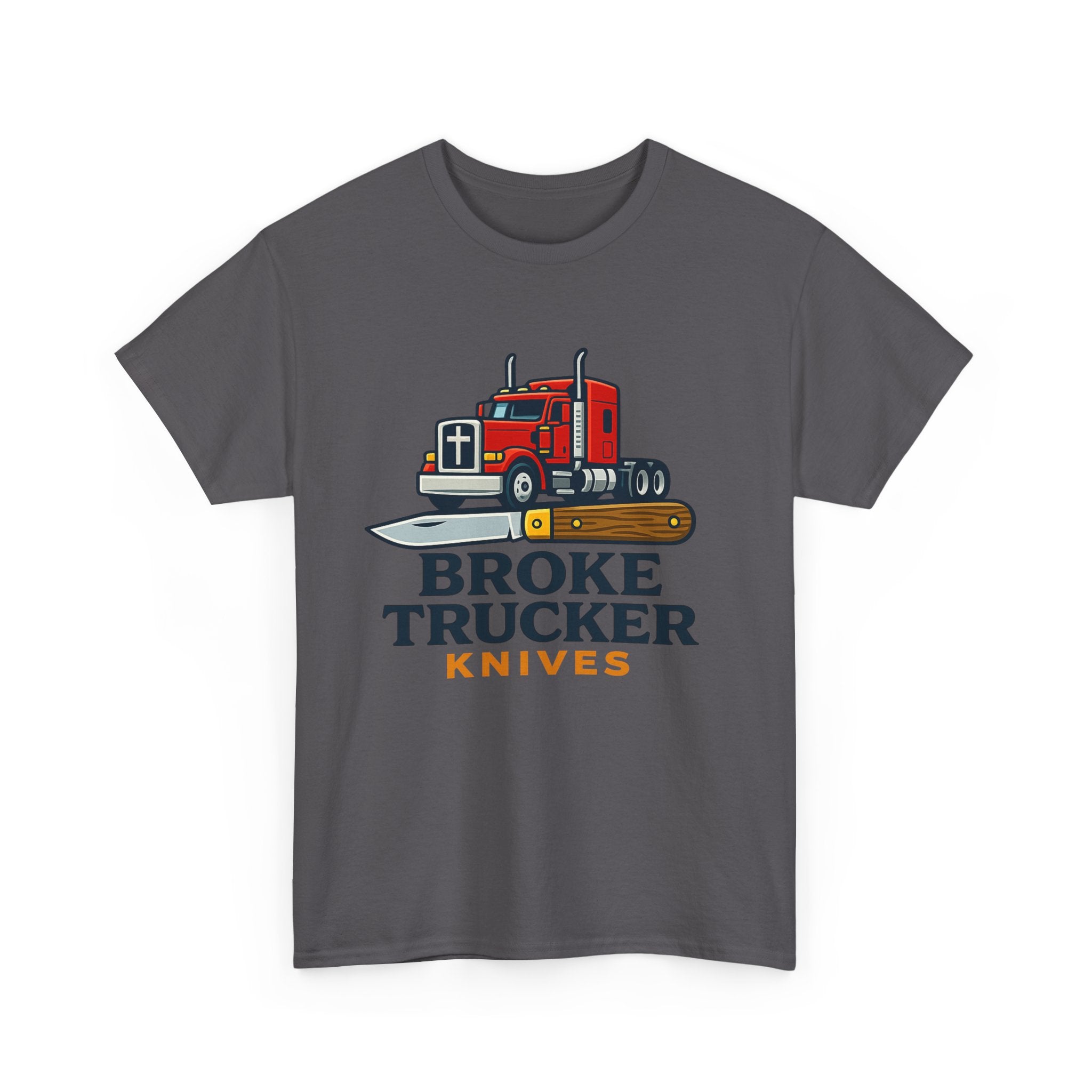 Broke Trucker Knives Truck Graphic Tee | Semi Truck Knife Logo T-Shirt