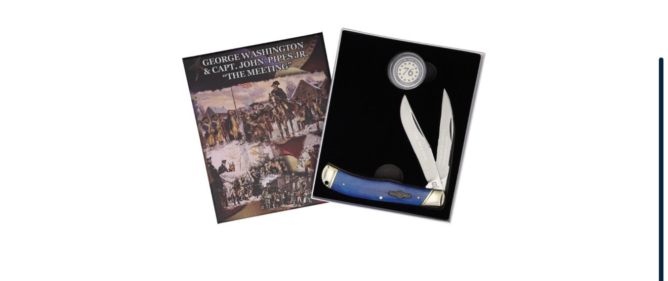 Rough Rider Patriot Series Blue Smooth Bone Jumbo Trapper