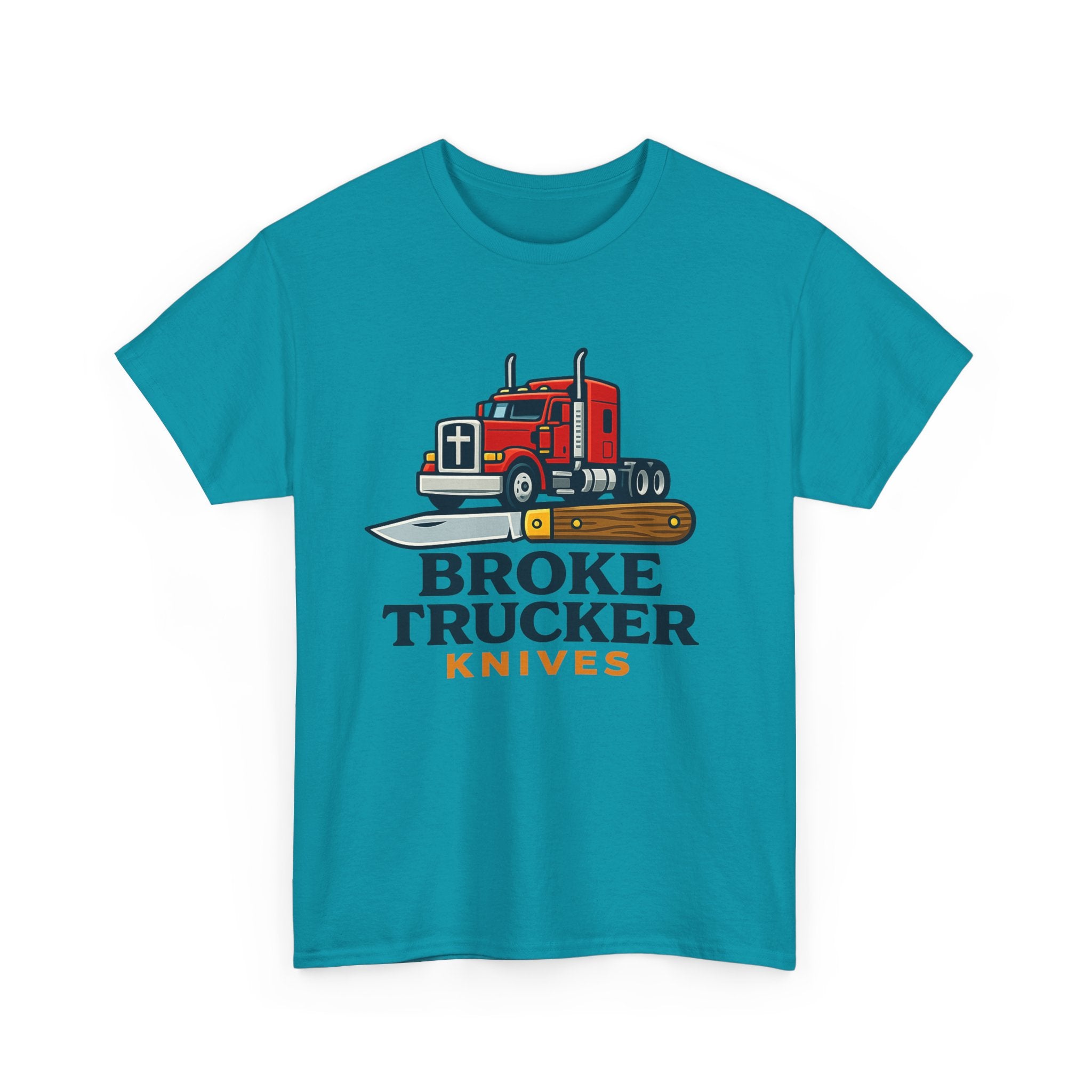 Broke Trucker Knives Truck Graphic Tee | Semi Truck Knife Logo T-Shirt