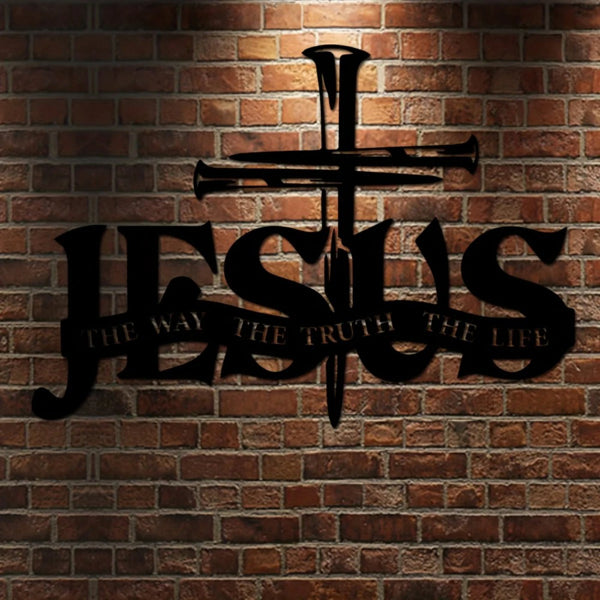 CIFbuy Aluminum Jesus Cross Scripture Wall Art Christian Home Decor Gift(TikTok, Temu Pick-up Service)