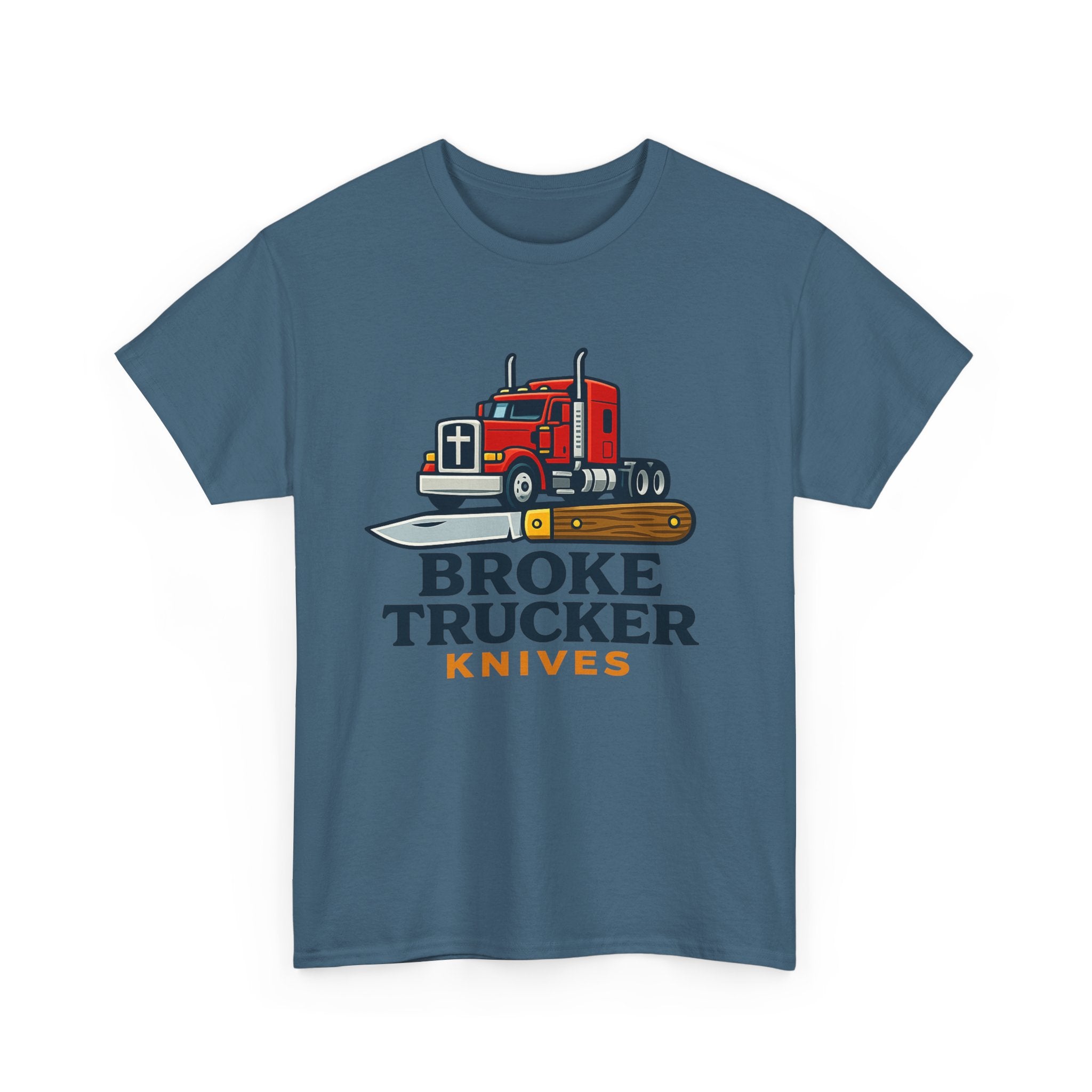 Broke Trucker Knives Truck Graphic Tee | Semi Truck Knife Logo T-Shirt