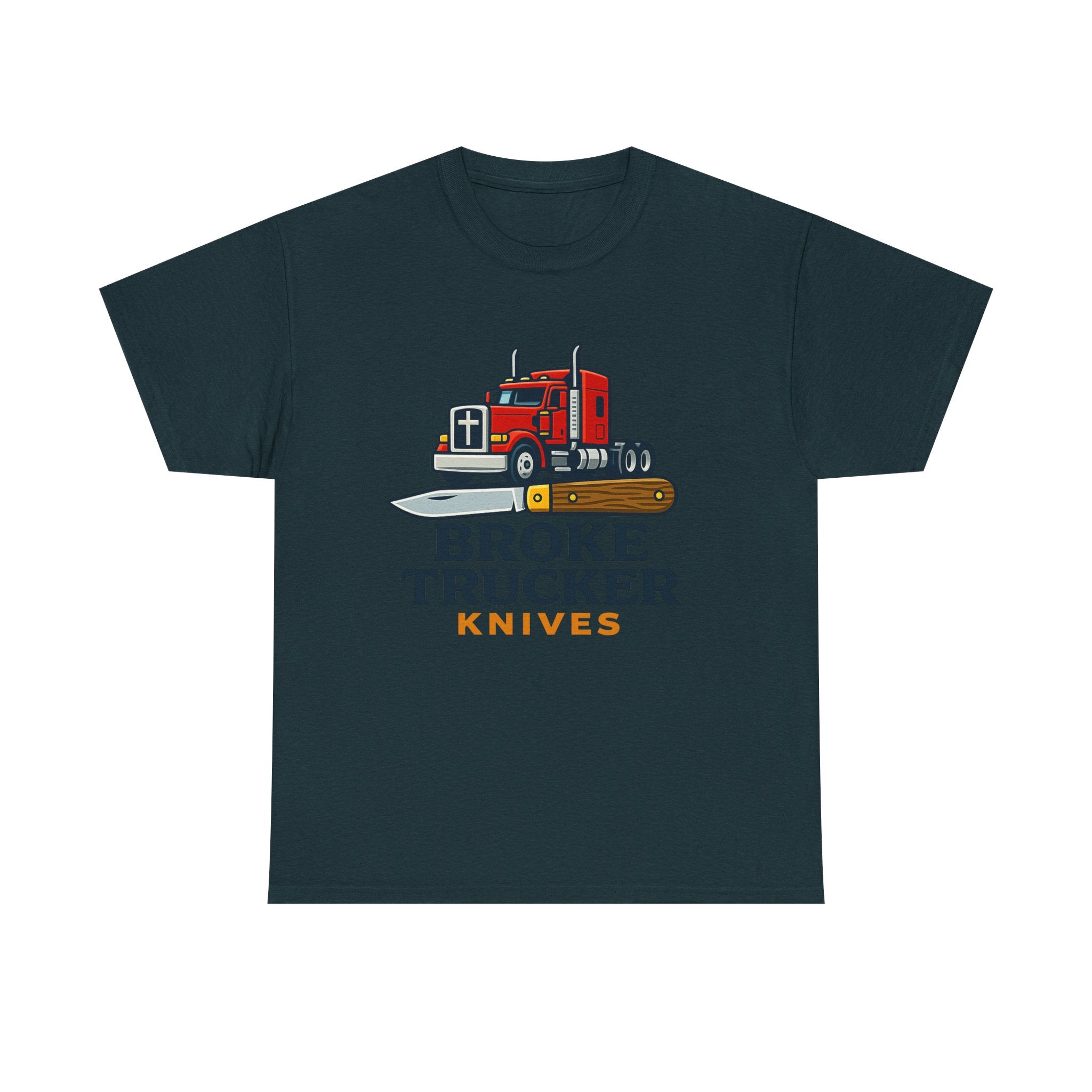 Broke Trucker Knives Truck Graphic Tee | Semi Truck Knife Logo T-Shirt