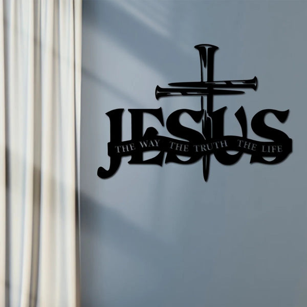 CIFbuy Aluminum Jesus Cross Scripture Wall Art Christian Home Decor Gift(TikTok, Temu Pick-up Service)