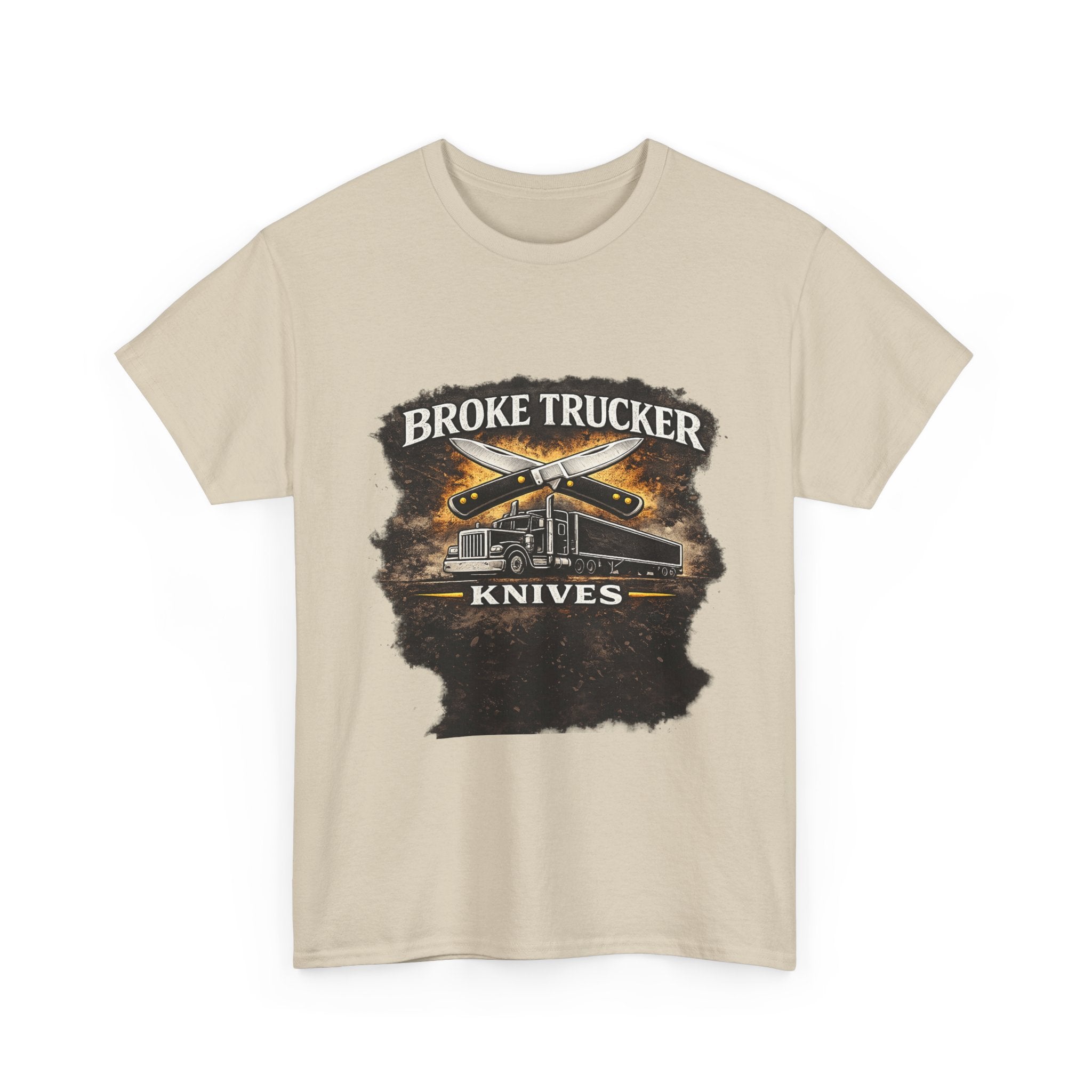 Broke Trucker Knives Tee — Vintage Trucker Knife Graphic Shirt