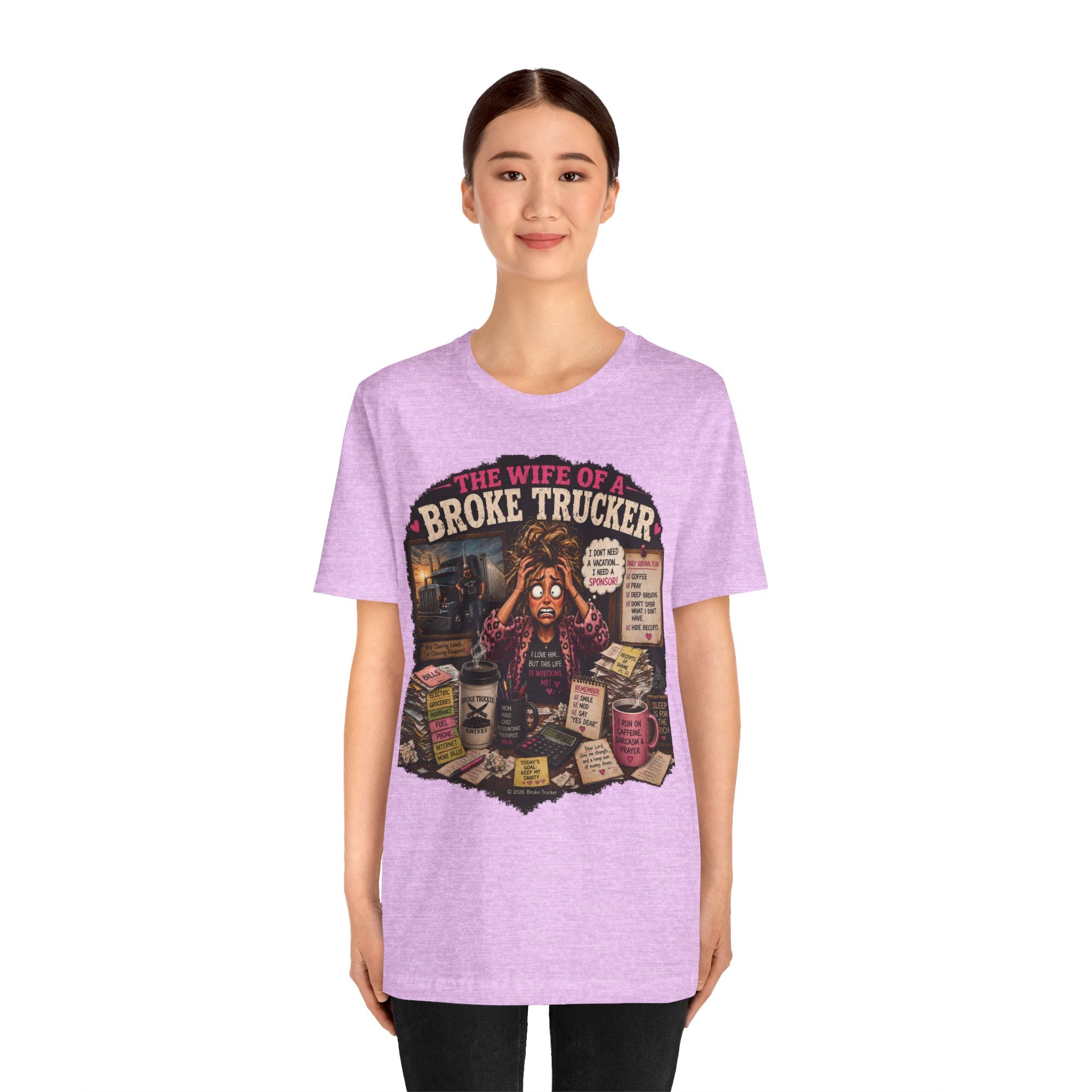 Wife of a Broke Trucker T-Shirt — Funny Trucker Wife Graphic Tee