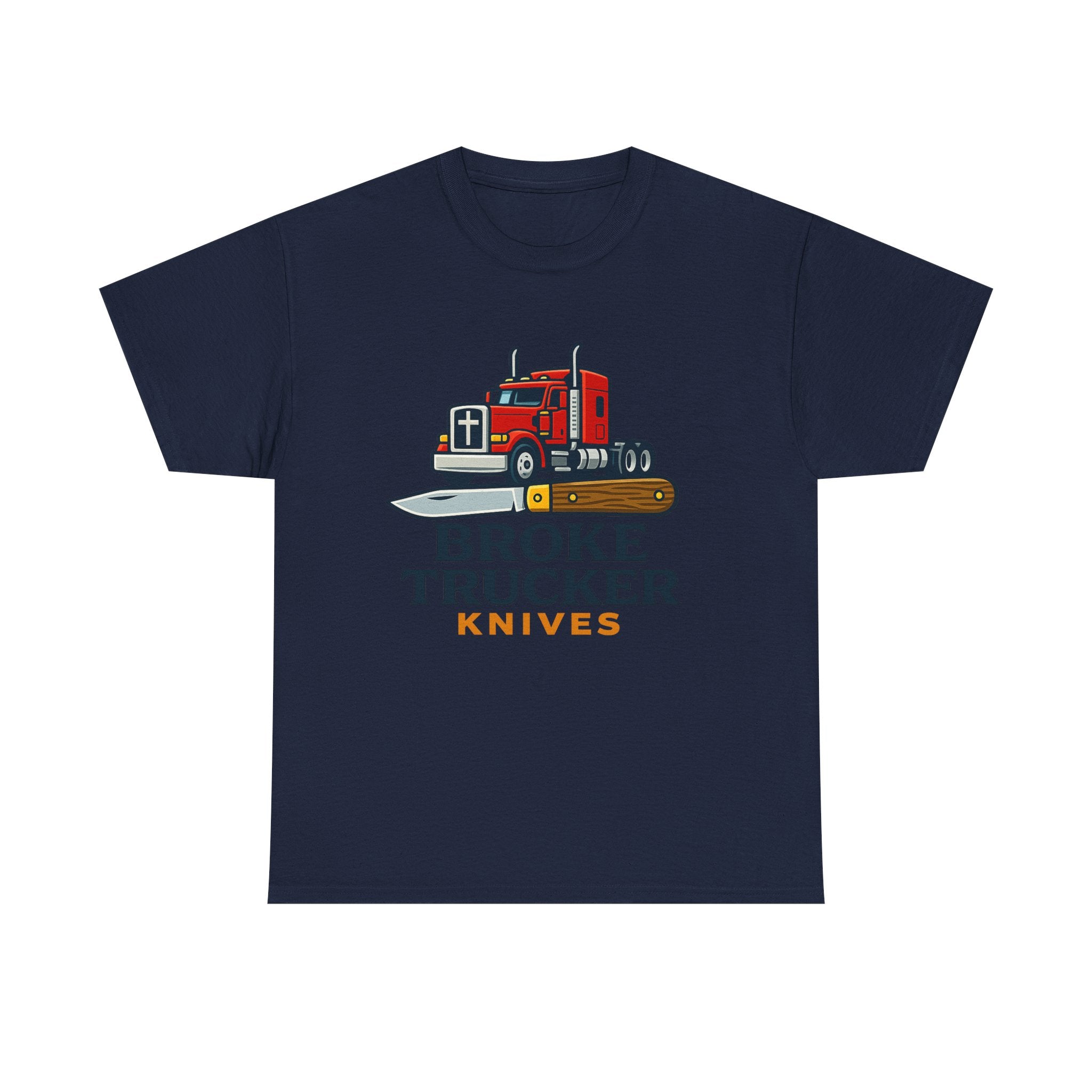 Broke Trucker Knives Truck Graphic Tee | Semi Truck Knife Logo T-Shirt