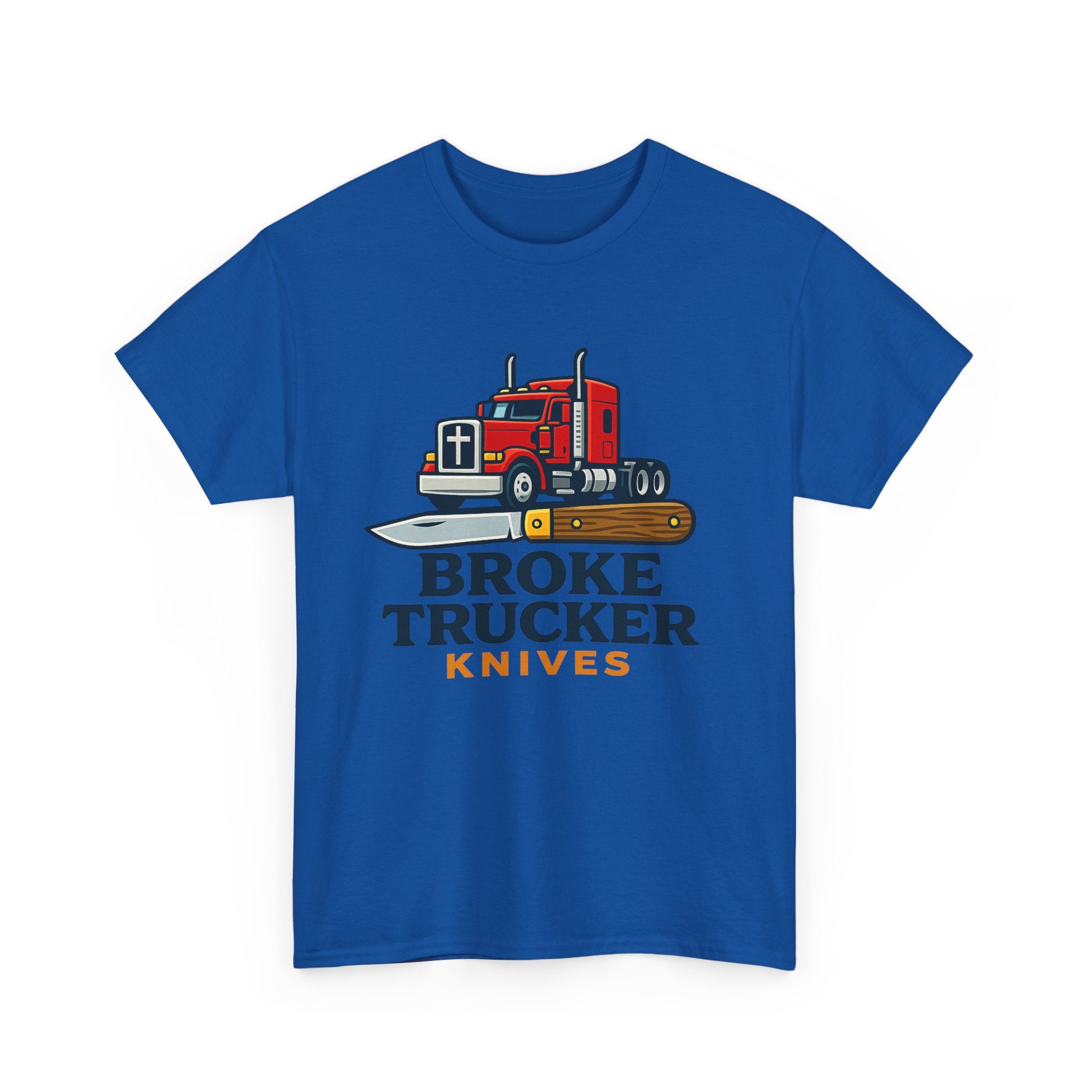 Broke Trucker Knives Truck Graphic Tee | Semi Truck Knife Logo T-Shirt