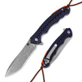 Klaken J279 Tidefall, Damascus Steel Blade With Blue/Black G10