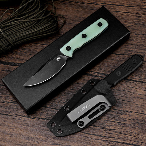 Klaken Z069 Apex ,14C28N Blade ， G10 Handle ，Jade/Black Fixed Blade