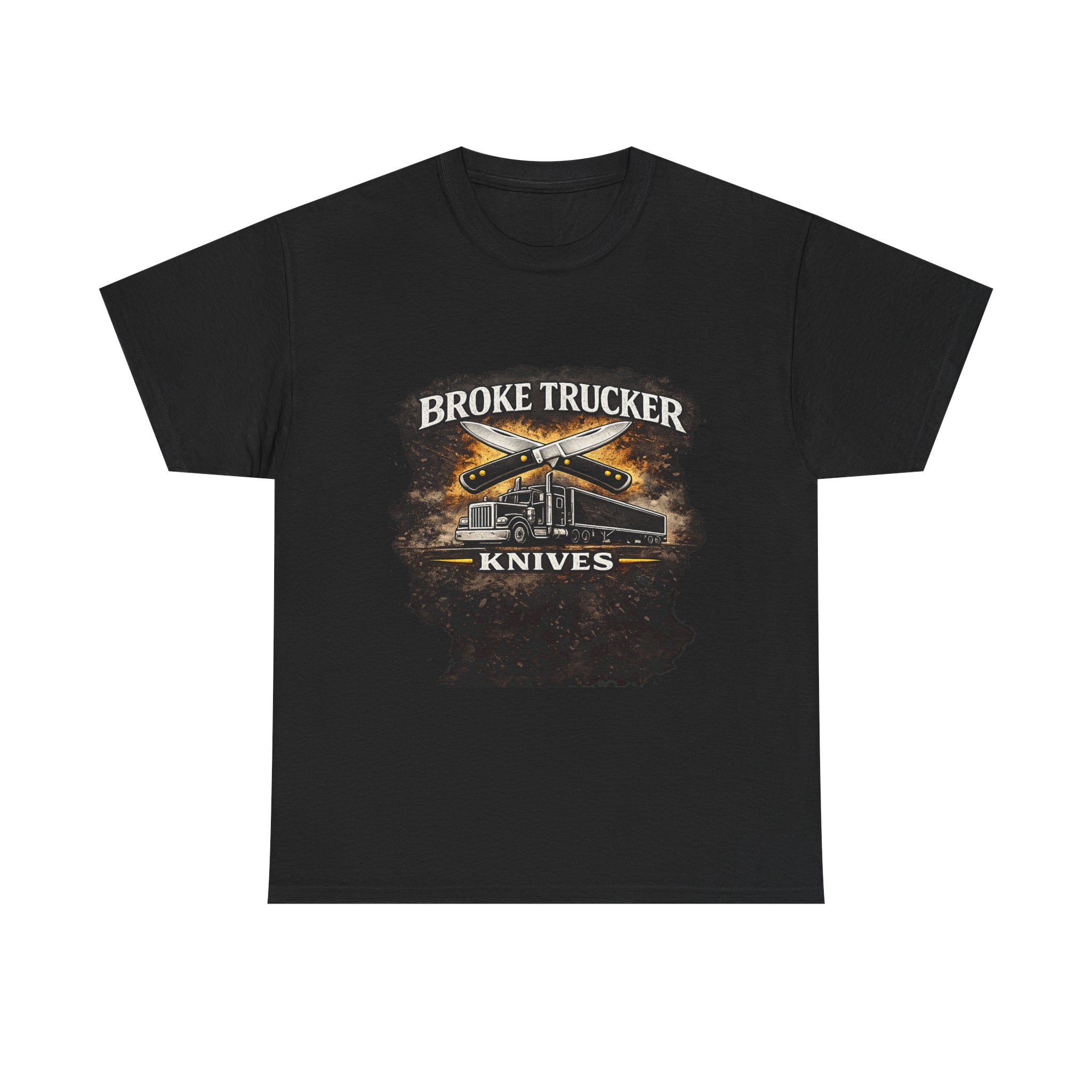 Broke Trucker Knives Tee — Vintage Trucker Knife Graphic Shirt
