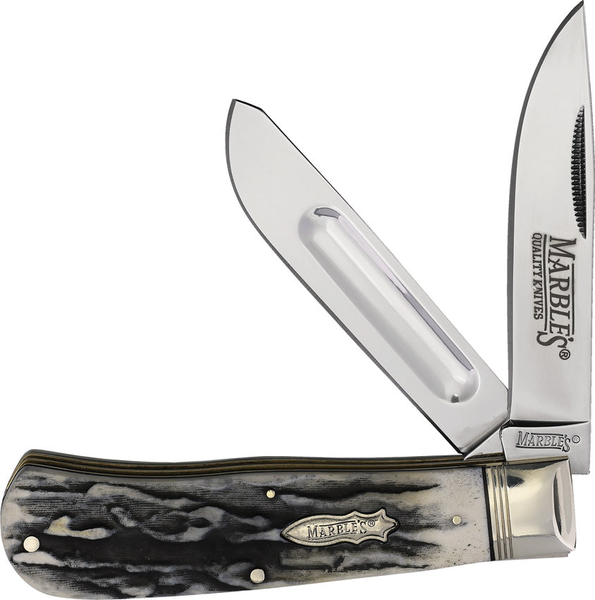 Marbles Black Stag Bone Jumbo Trapper