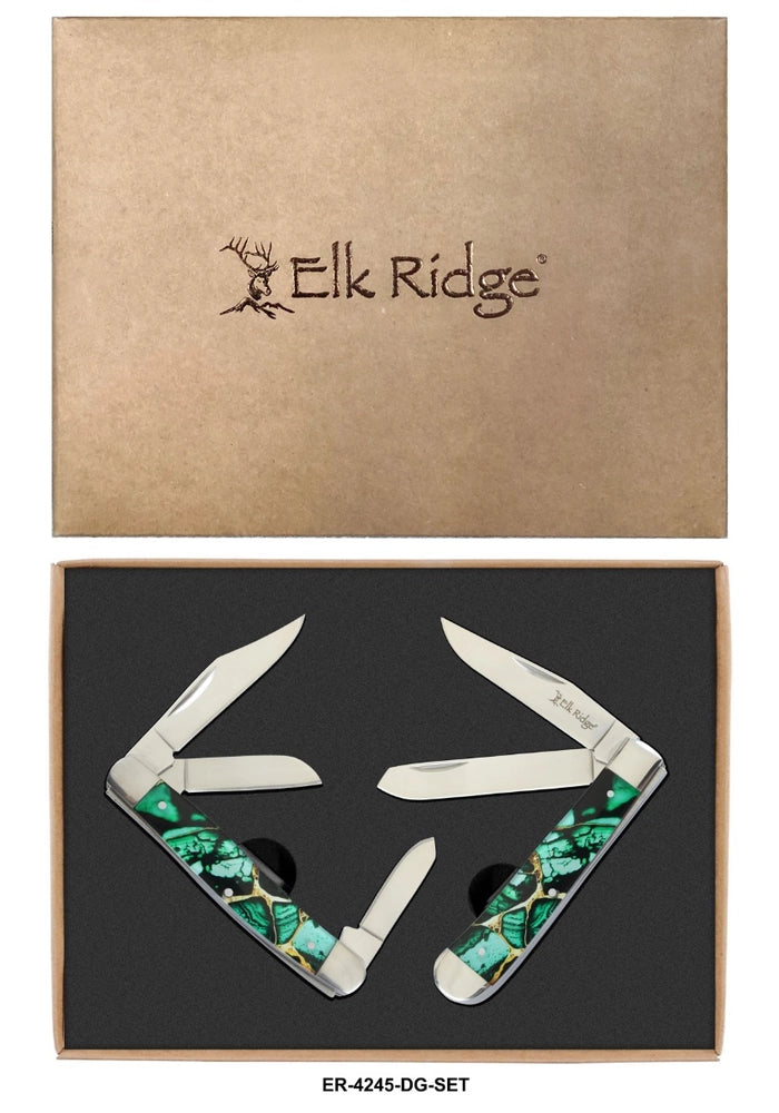 ELK RIDGE - FOLDING KNIFE - GENTLEMAN'S KNIFE - GIFT SET