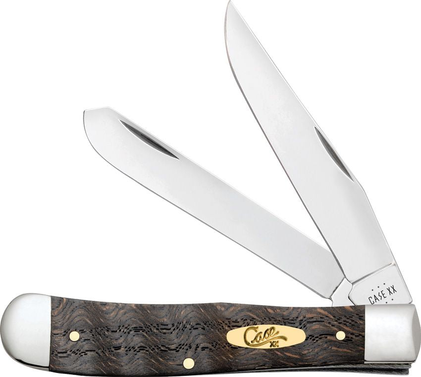 Case Black Curly Oak Wood Smooth Trapper 14000