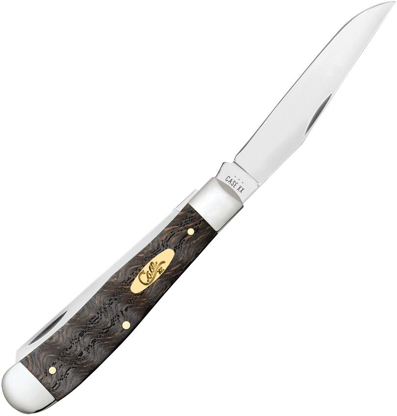 Case Black Curly Oak Wood Smooth Trapper 14000