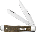 Case Olive Green Bone Smooth Trapper w/Tin