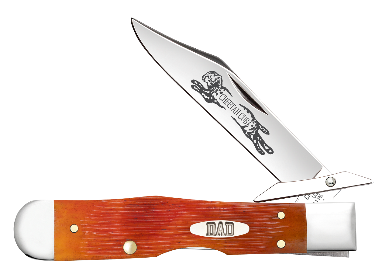 Case XX™ Cheetah Cub DAD Tequila Sunrise Bone 13363 Stainless Pocket Knife