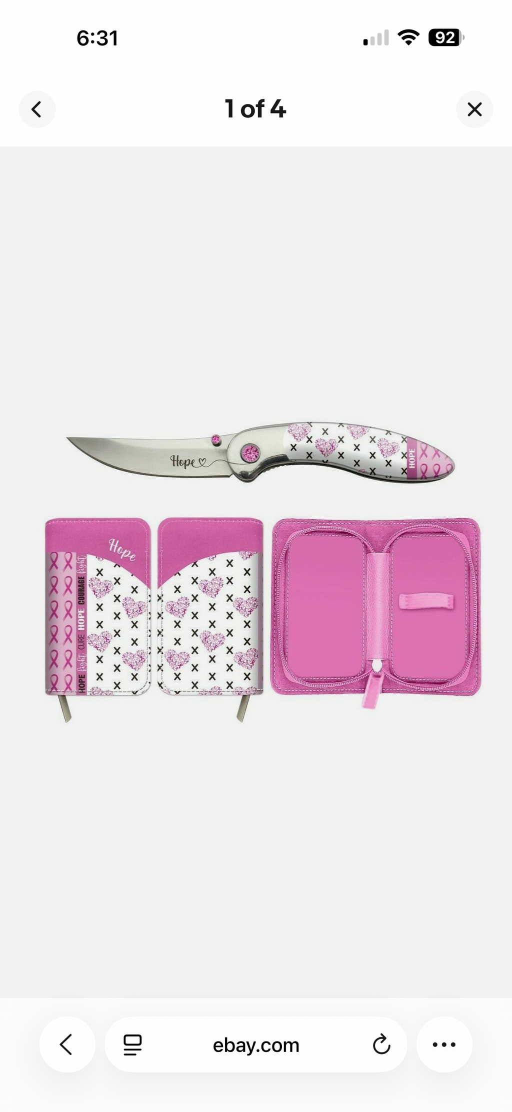 Brighten Blades Hope (Breast Cancer Awareness) Folding Knife 2.5" 8Cr13MoV Steel Aluminum Handle - BB004