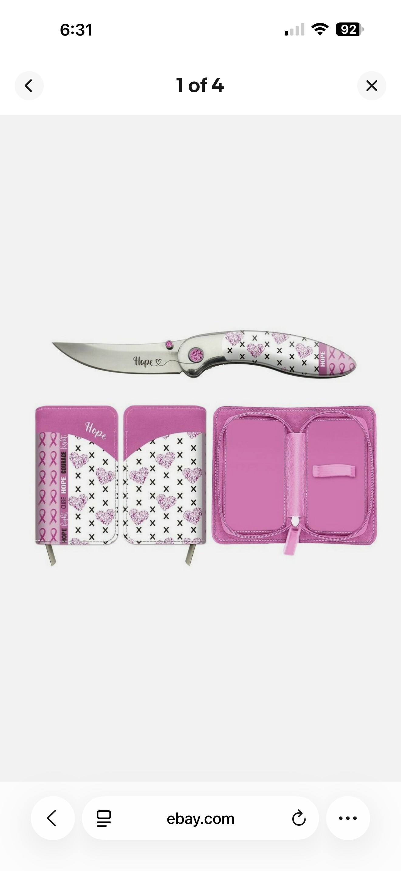 Brighten Blades Hope (Breast Cancer Awareness) Folding Knife 2.5" 8Cr13MoV Steel Aluminum Handle - BB004