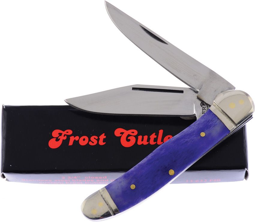 Frost Cutlery Purple Smooth Bone Folding Hunter