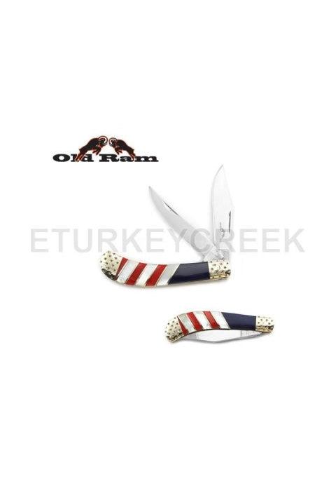 Old Ram Saddle Horn Red, White & Blue Trapper