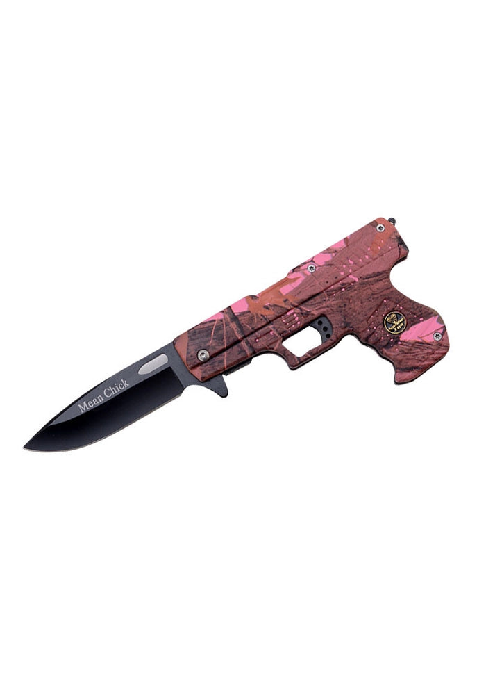 Snake Eye Pink Pistol Style Knife