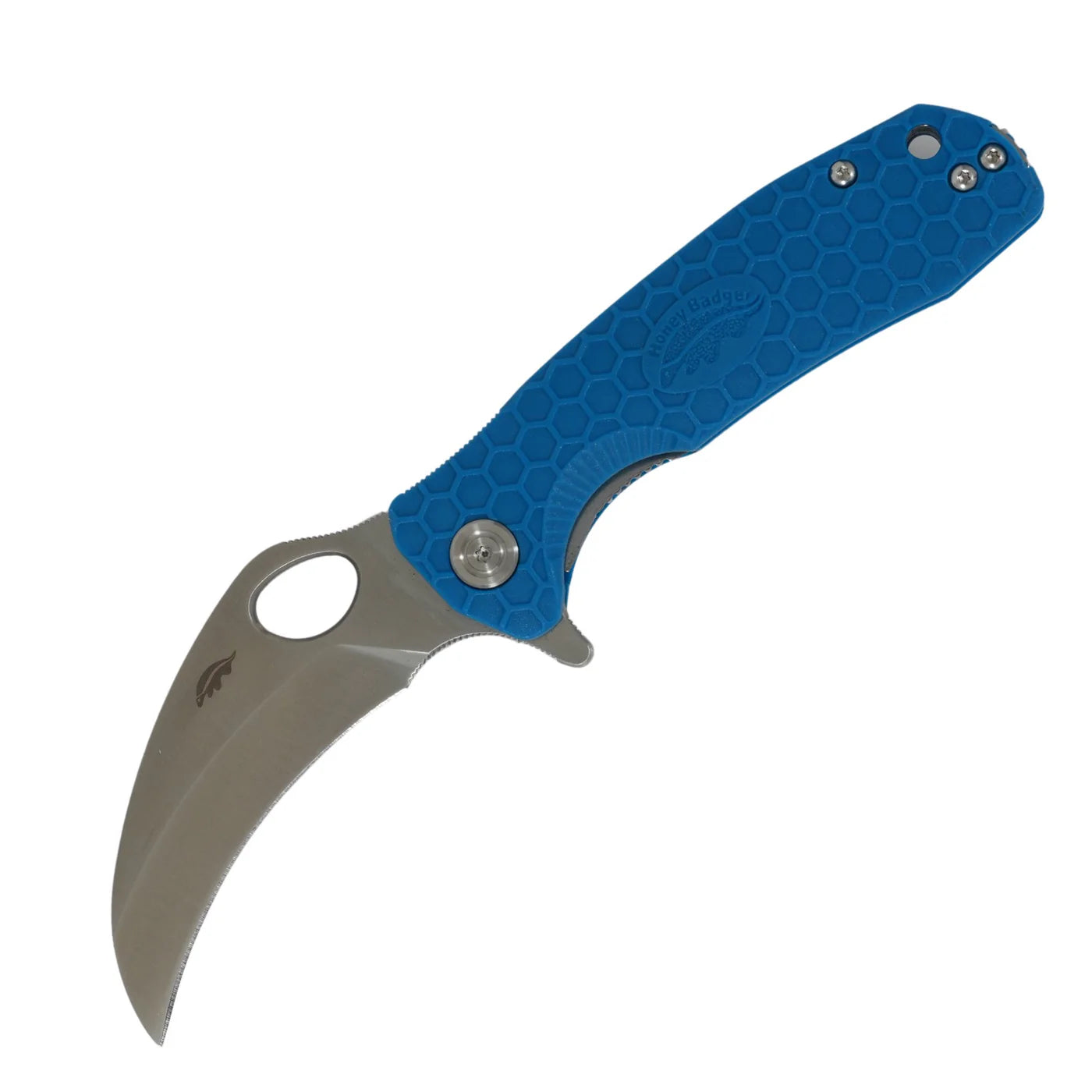 Honey Badger MEDIUM CLAW SMOOTH KNIFE ( HB1149 ) Blue